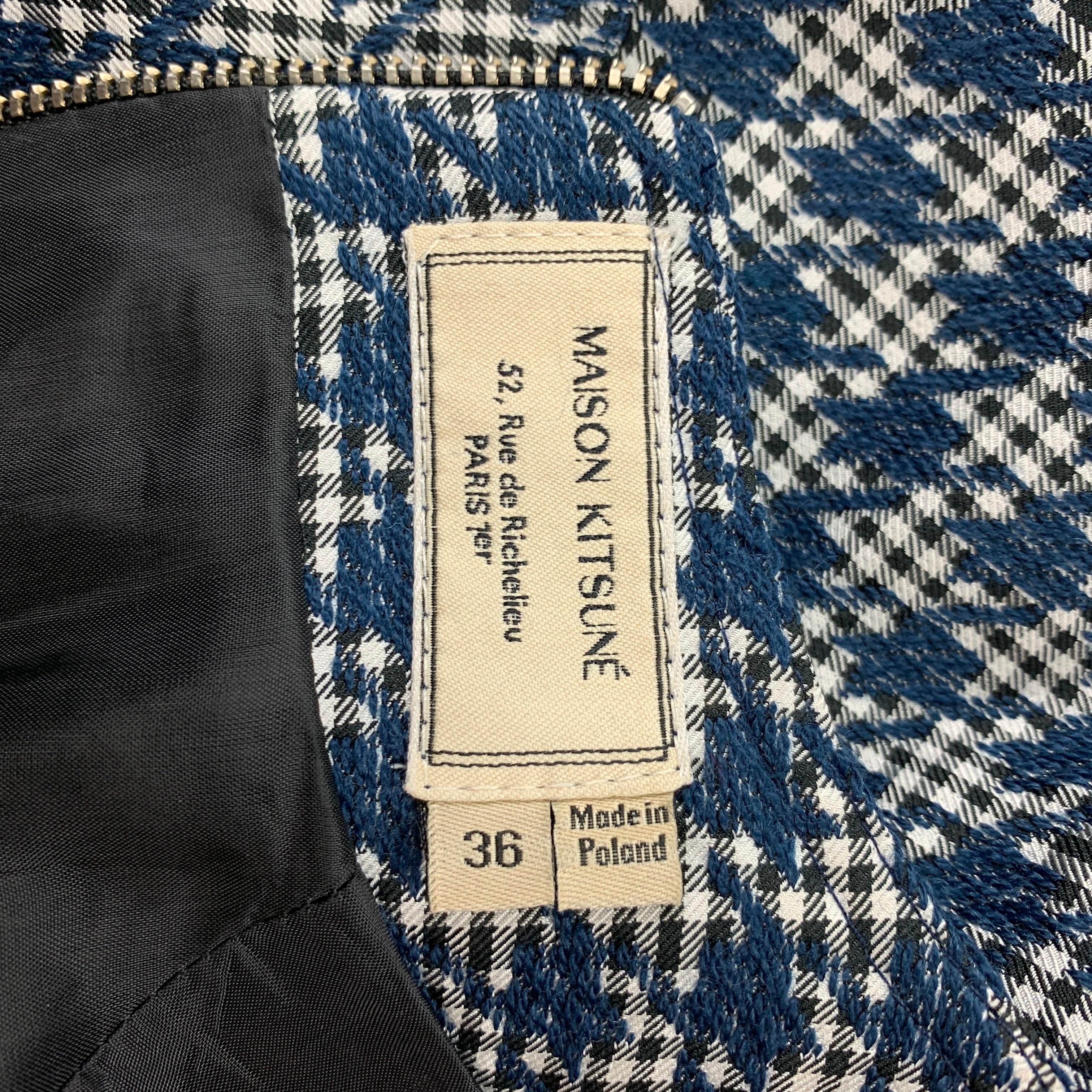 Black MAISON KITSUNE Size 4 Blue Gingham Polyester Blend Sleeveless Dress