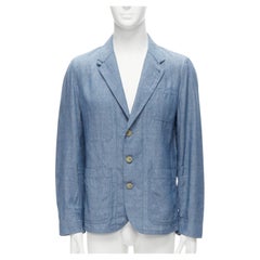 MAISON KITSUNE textured fabric classic 3 pockets lightweight blazer jacket L