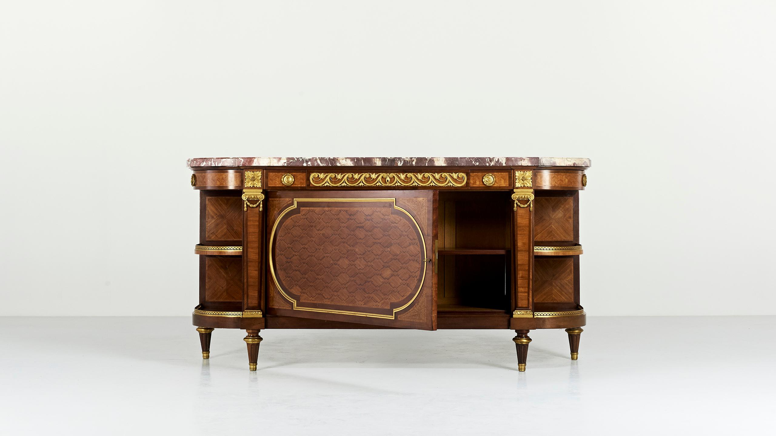 French Maison Krieger, an Important 19th Century Louis XVI Style Credenza