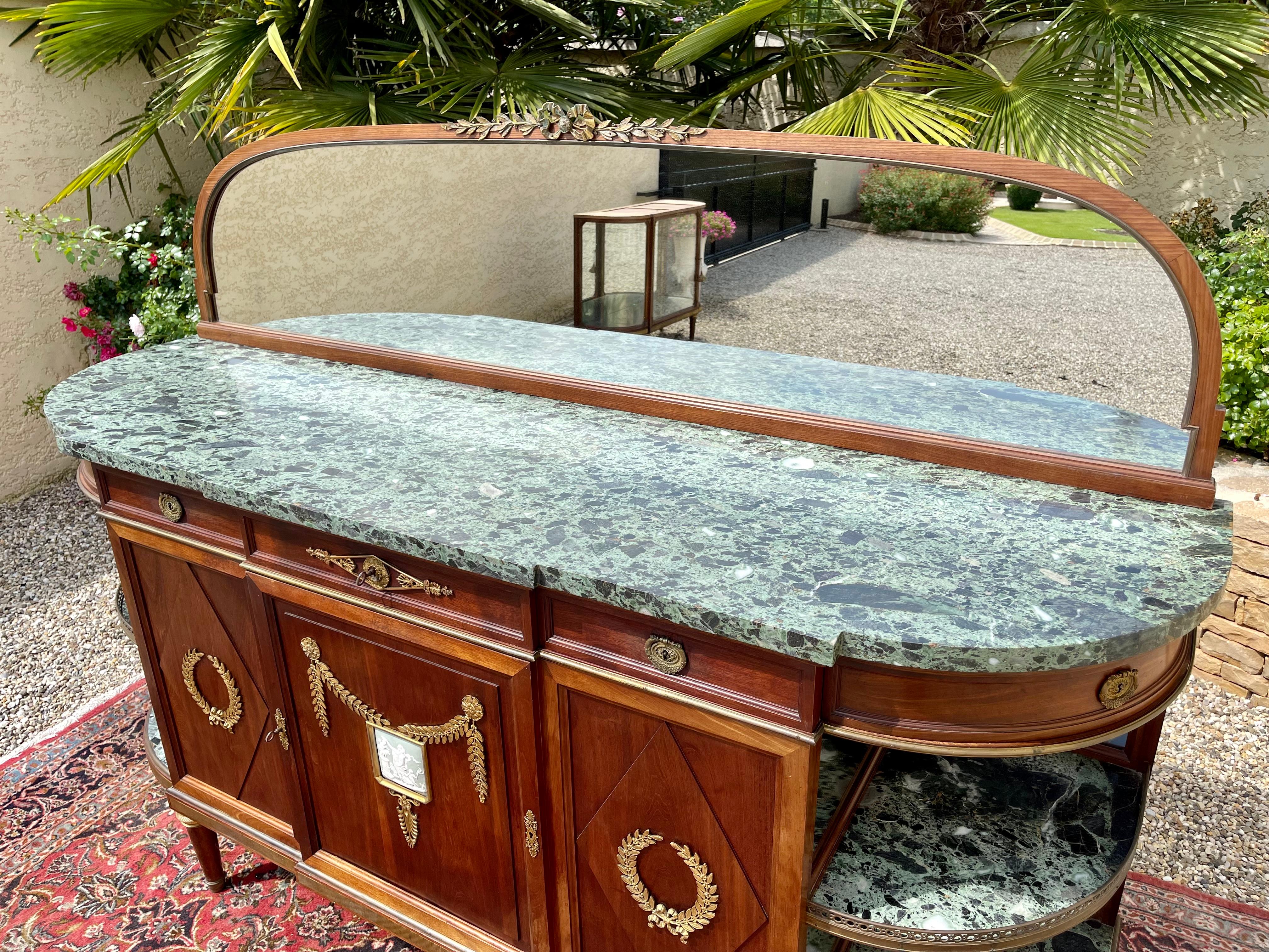 Francese Krieger, credenza in stile Luigi XVI / Napoleone III in mogano e bronzo in vendita