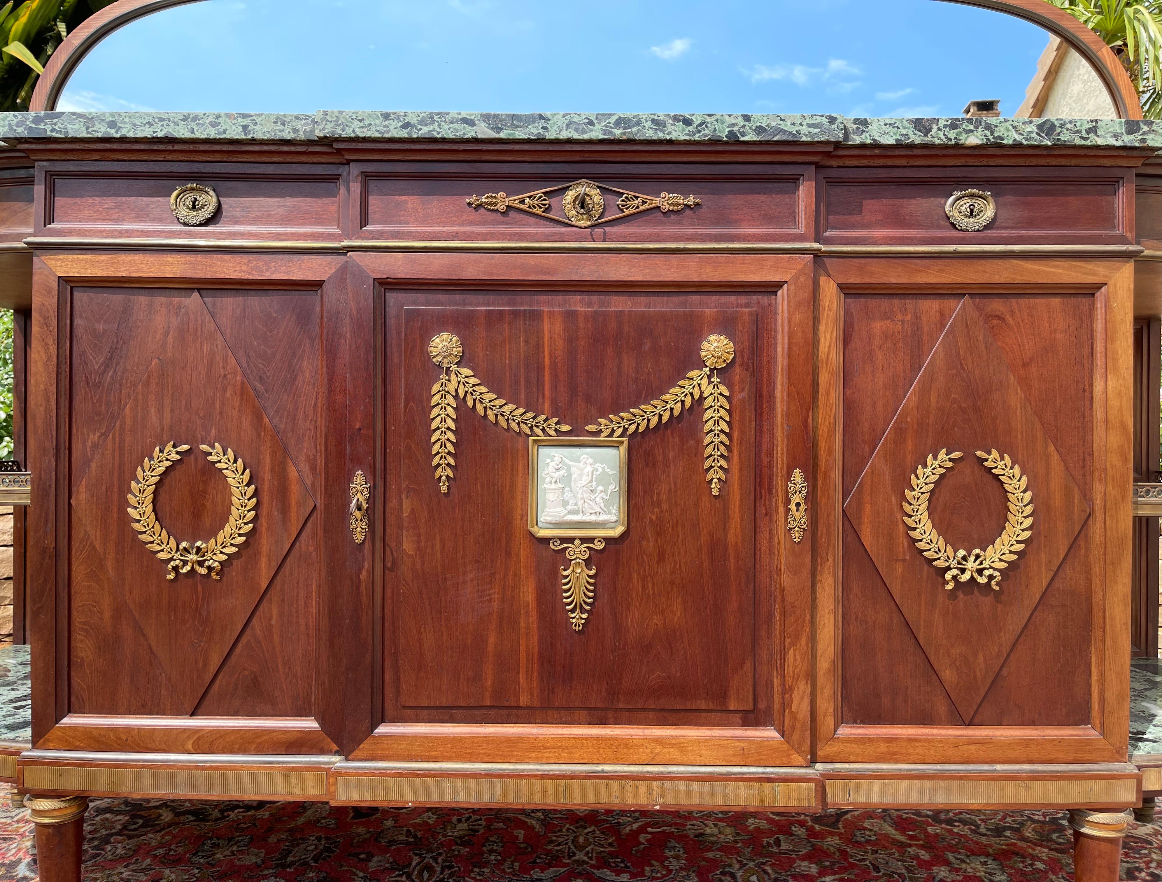 Krieger, Louis XVI / Napoleon III Style Mahogany & Bronze Sideboard For Sale 3