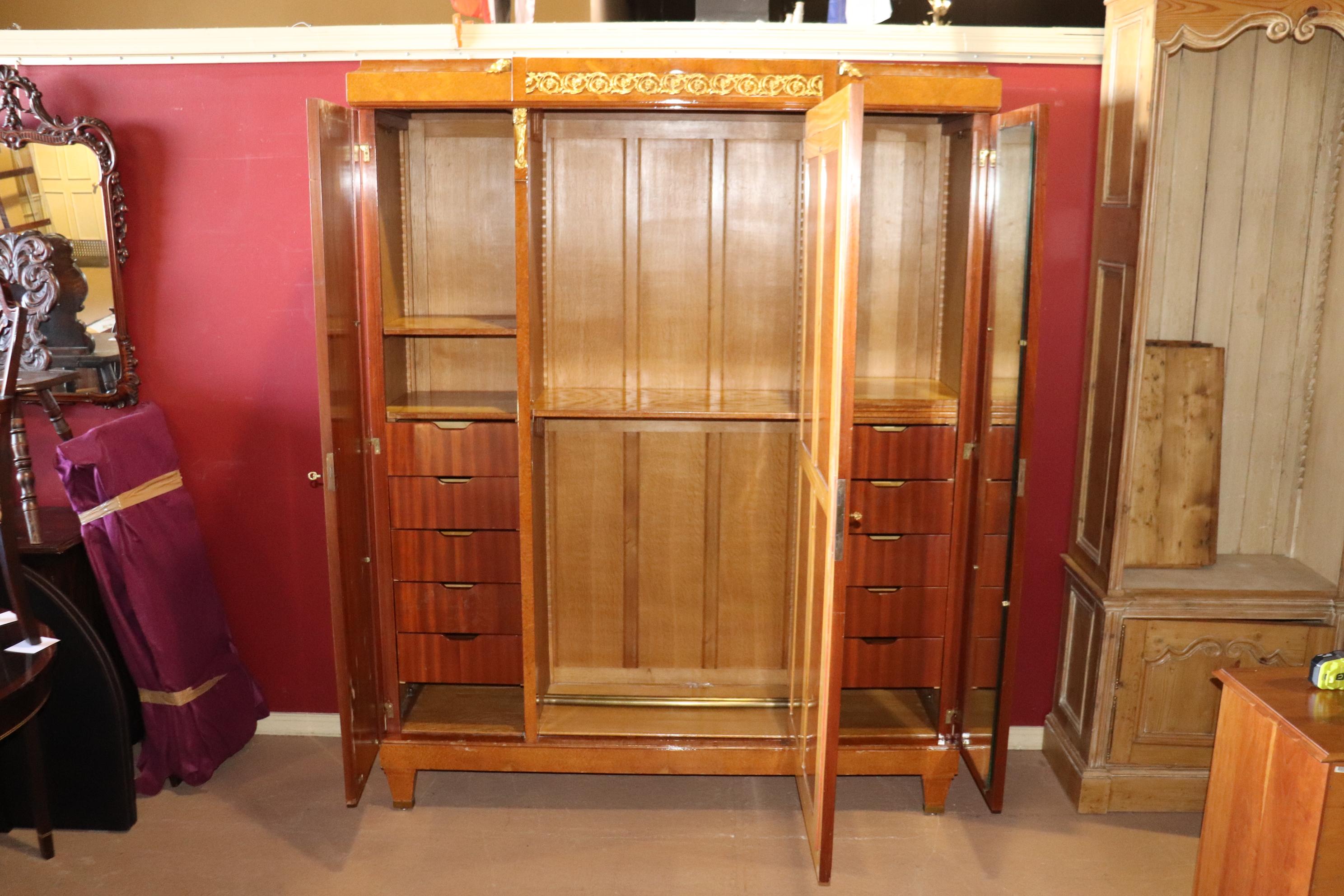 Lacquered Maison Krieger French Deco Armoire with Ormolu Mounts For Sale