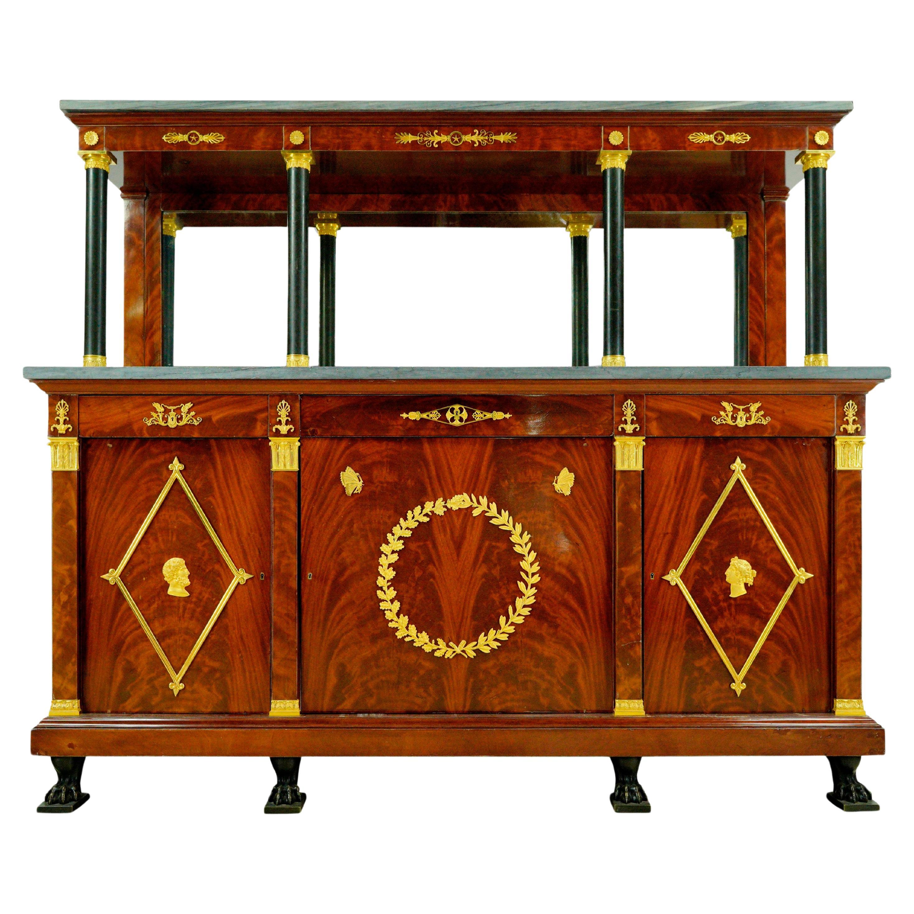 Maison Krieger Buffet Empire français Acajou Bronze doré