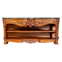Maison Krieger Paris, Louis XV Style Large Walnut Console 19th Century