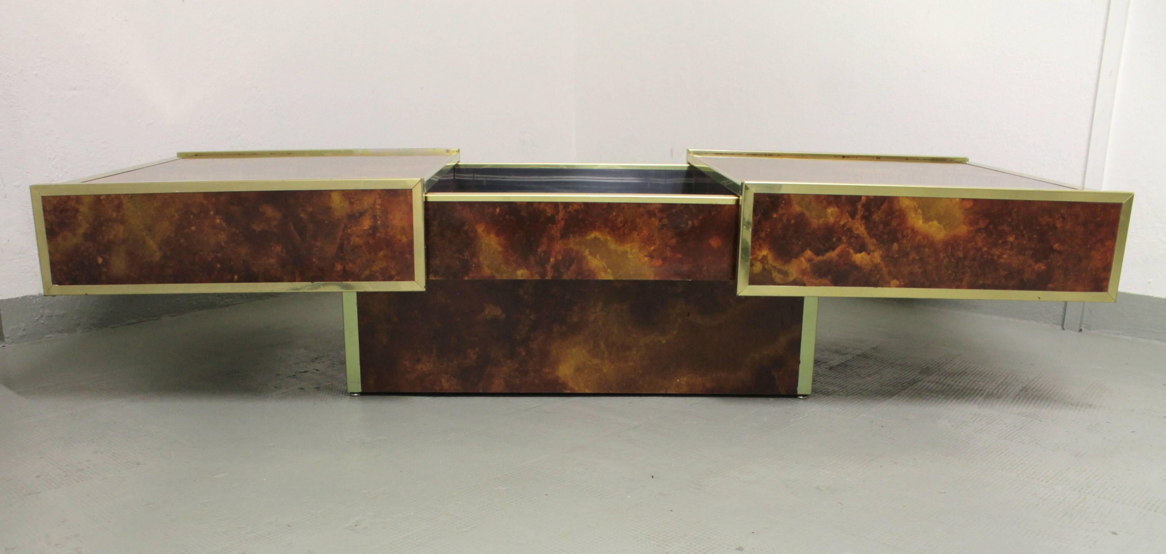 Late 20th Century Maison Lancel Cocktail or Coffee Table Bar For Sale