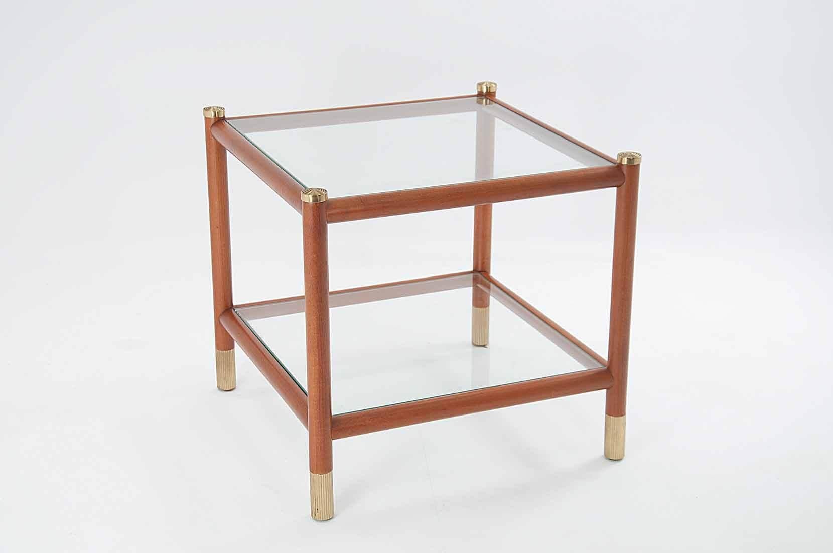 Maison Lancel End of Table, Wood and Brass, France, 1965 1
