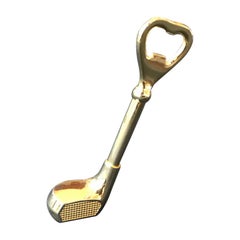 Maison Lancel Golf Golden Bottle Opener, France, 1960s