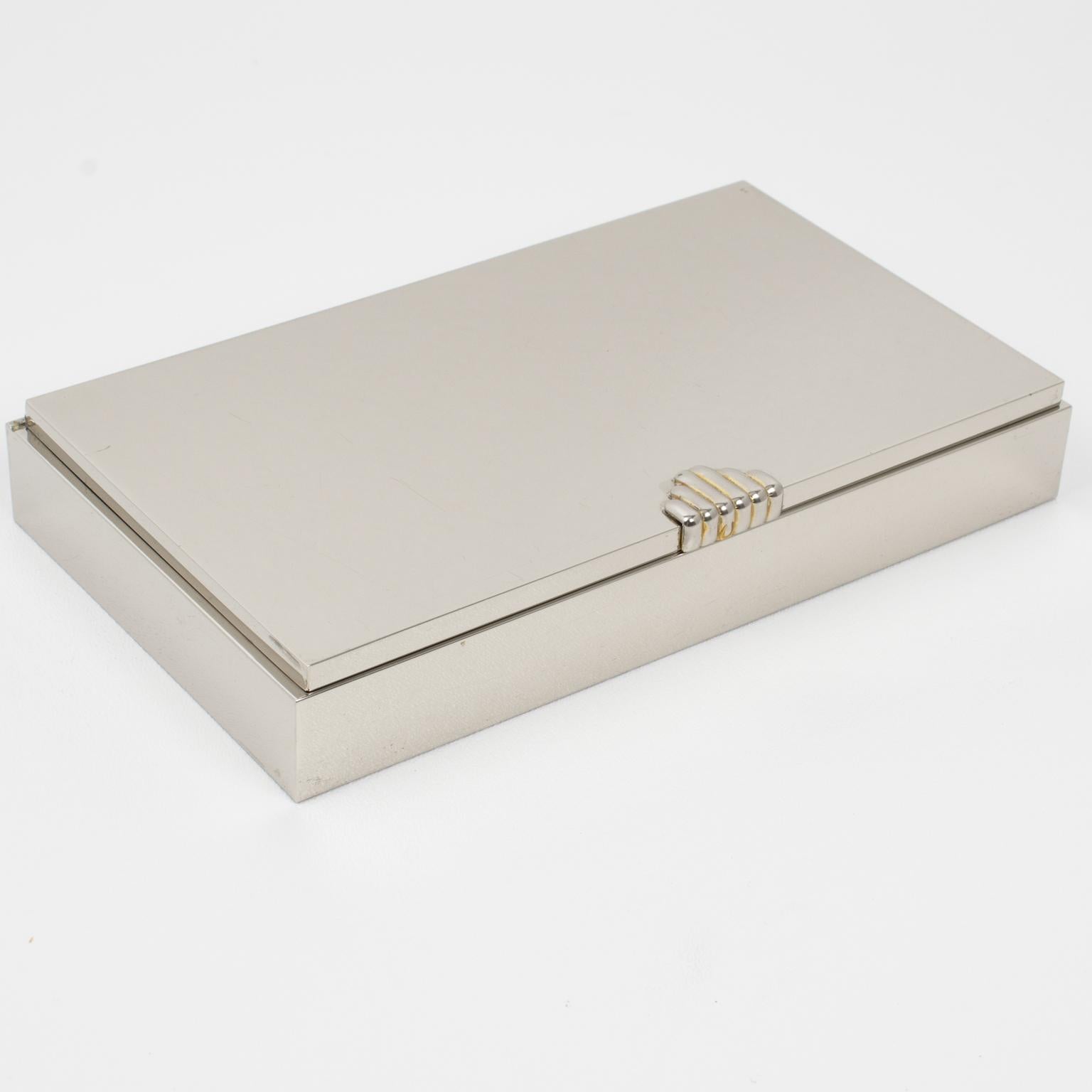 Caja decorativa con tapa cromada Maison Lancel Paris Moderno en venta