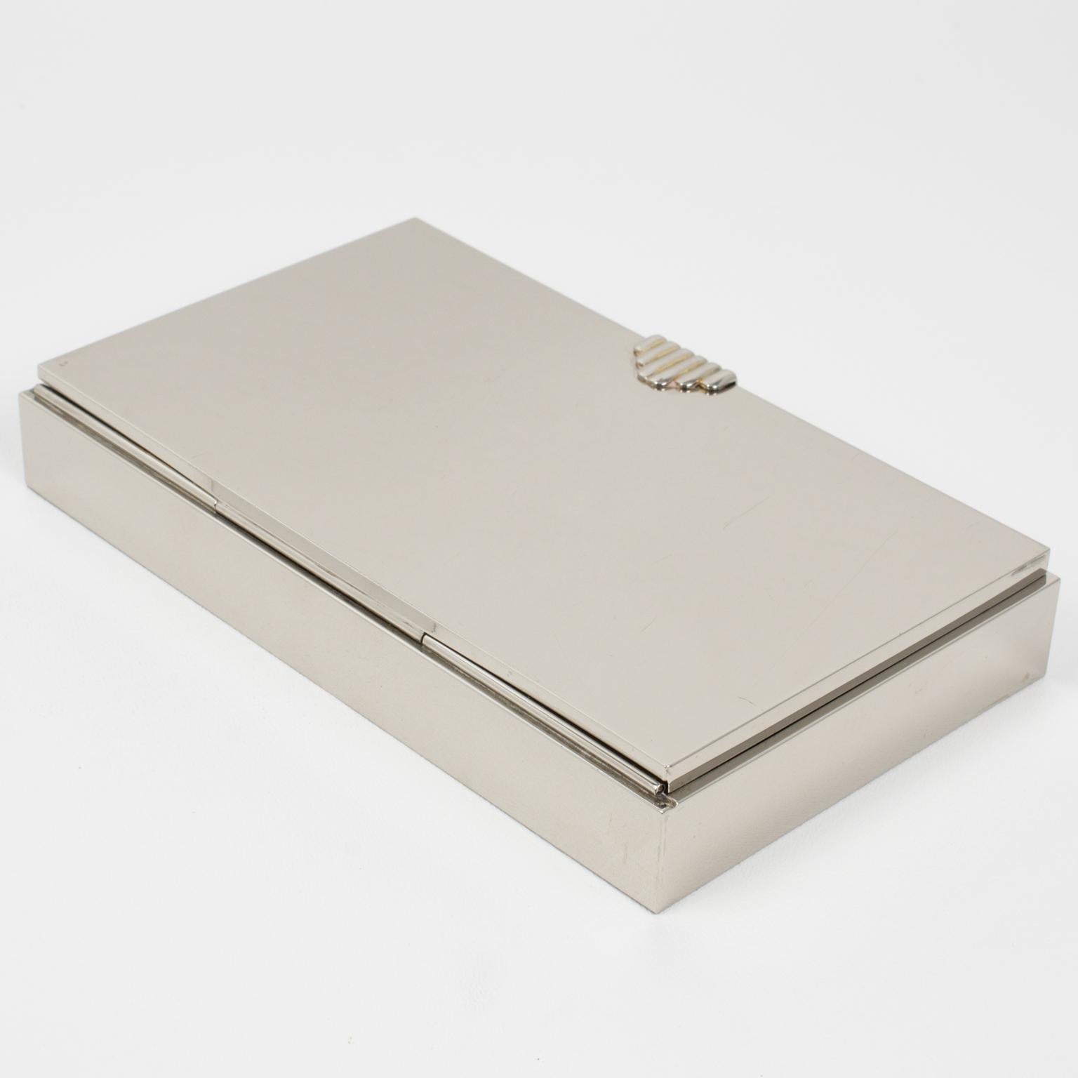 Caja decorativa con tapa cromada Maison Lancel Paris Francés en venta