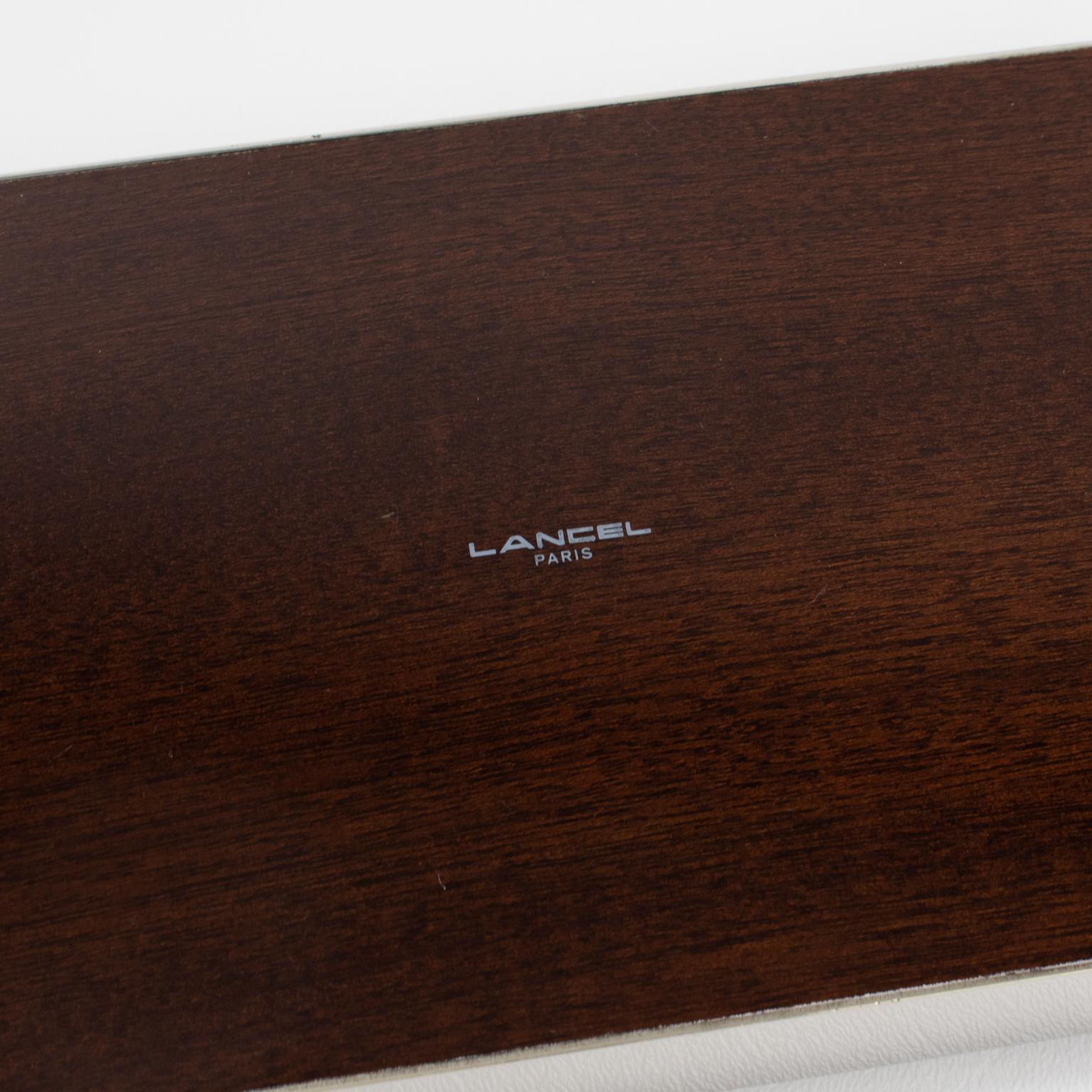 Caja decorativa con tapa cromada Maison Lancel Paris finales del siglo XX en venta