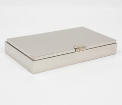 Maison Lancel Paris Modernist Chrom dekorative Box mit Deckel