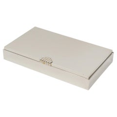 Maison Lancel Paris Modernist Chrom dekorative Box mit Deckel