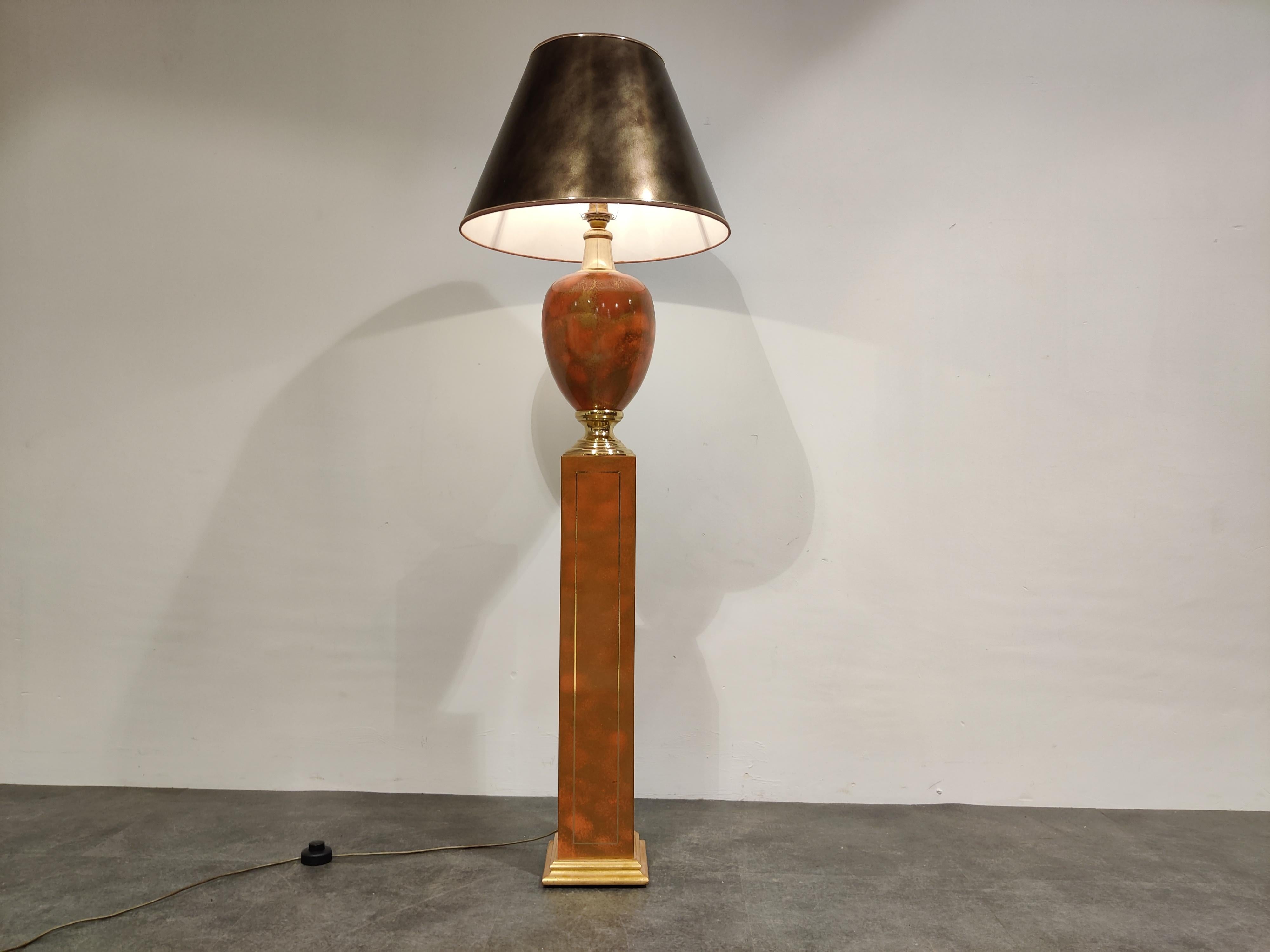 Hollywood Regency Maison Le Dauphin Floor Lamp, 1980s For Sale