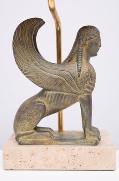 Maison Le Dauphin France,  Exceptional Sphinx Table Lamp 1970s