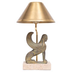 Maison Le Dauphin Frankreich,  Außergewöhnliche Sphinx Tischlampe 1970er