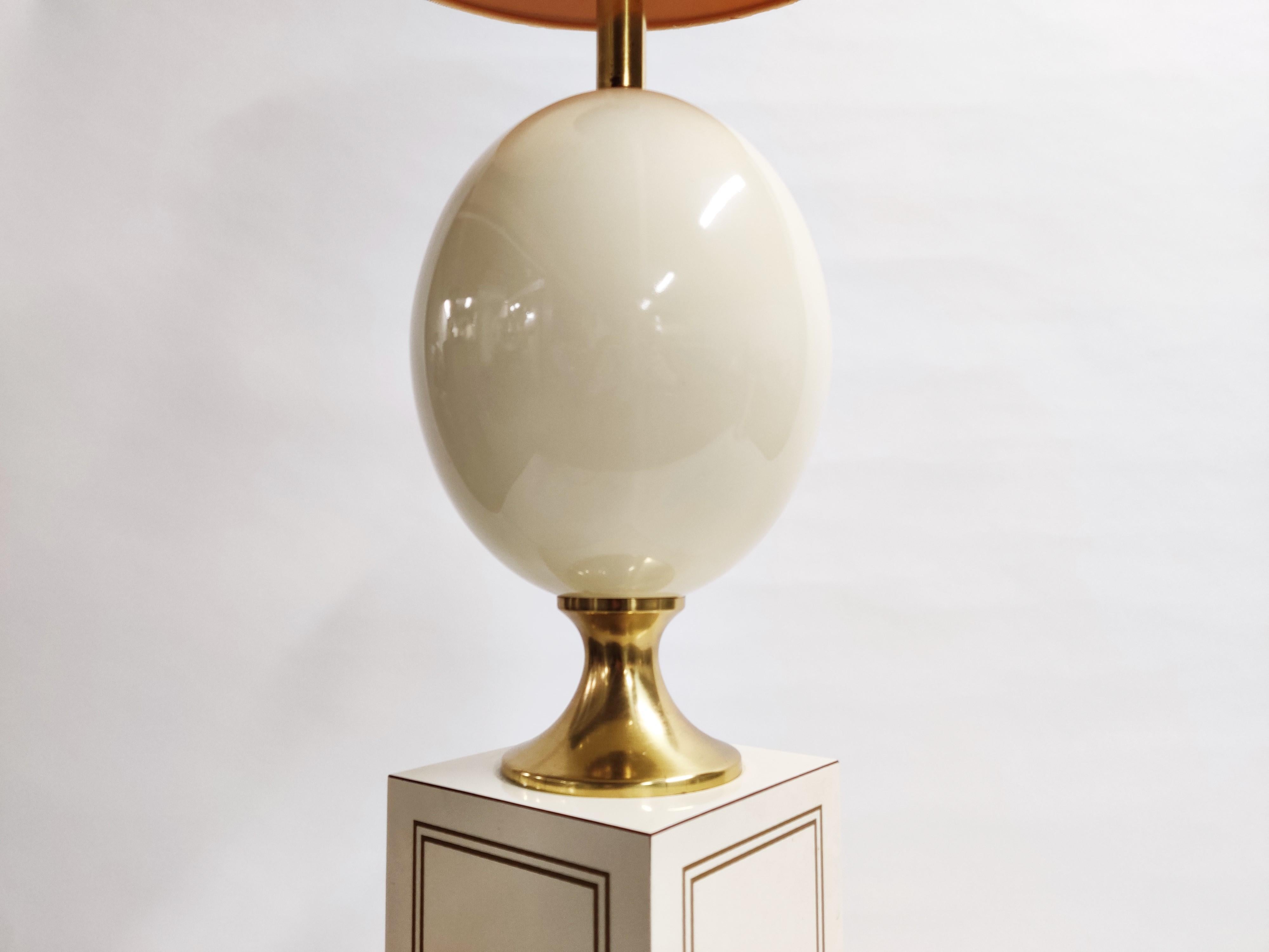 Late 20th Century Maison Le Dauphin Ostrich Egg Floor Lamp, 1980s