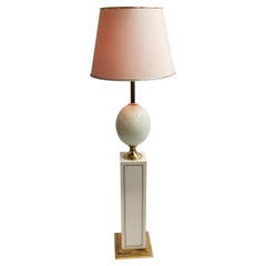 Maison Le Dauphin Ostrich Egg Floor Lamp, 1980s