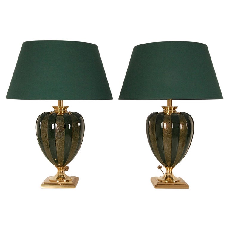 Paire de lampes de bureau françaises vintage en céramique vert or Empire  par Le Dauphin En vente sur 1stDibs | lampe le dauphin verte, lampe le  dauphin ceramique