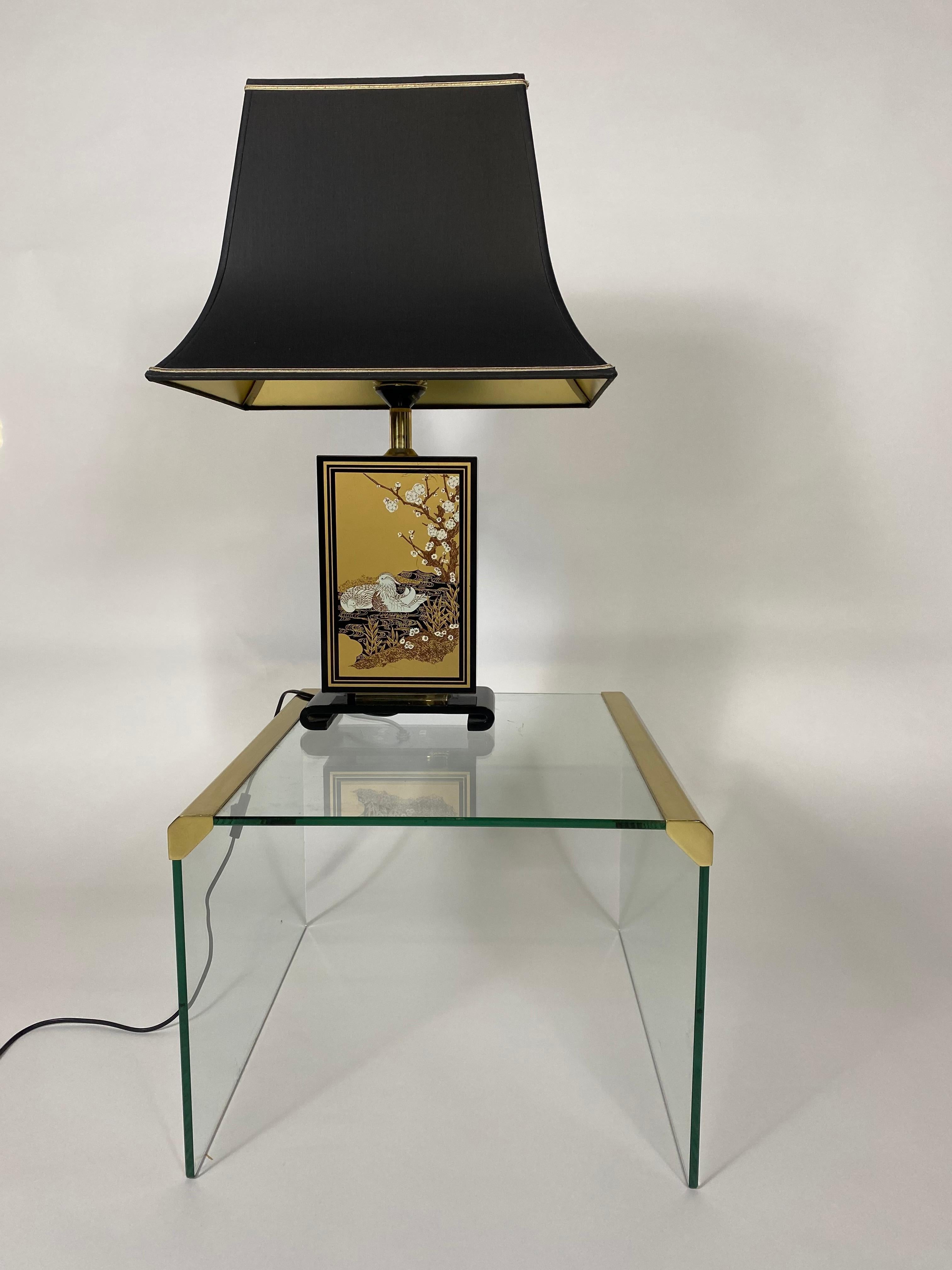 Hollywood Regency Maison Le Dauphin Pagode Design Table Lamp France 1970's Hokkaido Table lamp For Sale