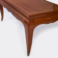 Maison Leleu Attributed Sycamore Cocktail Table