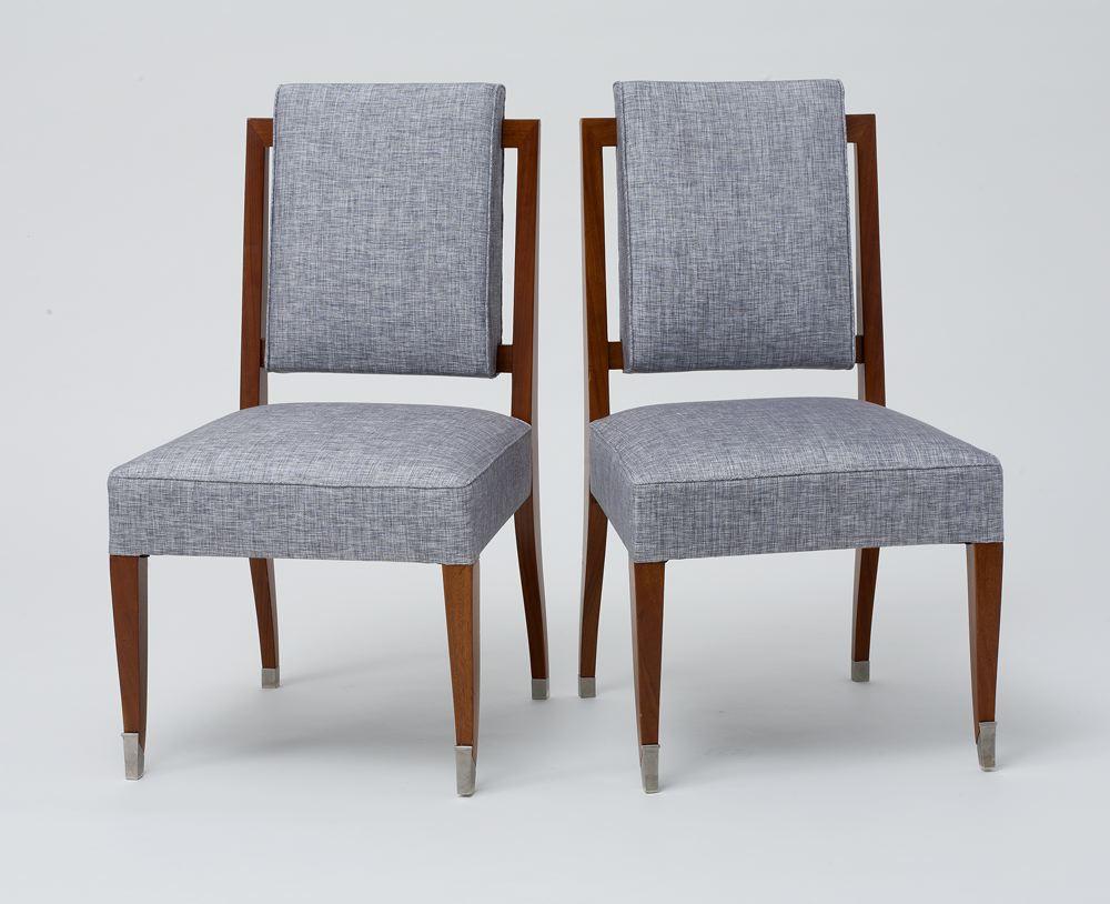 French Maison Leleu, Pair of Side Chairs, France, C. 1960