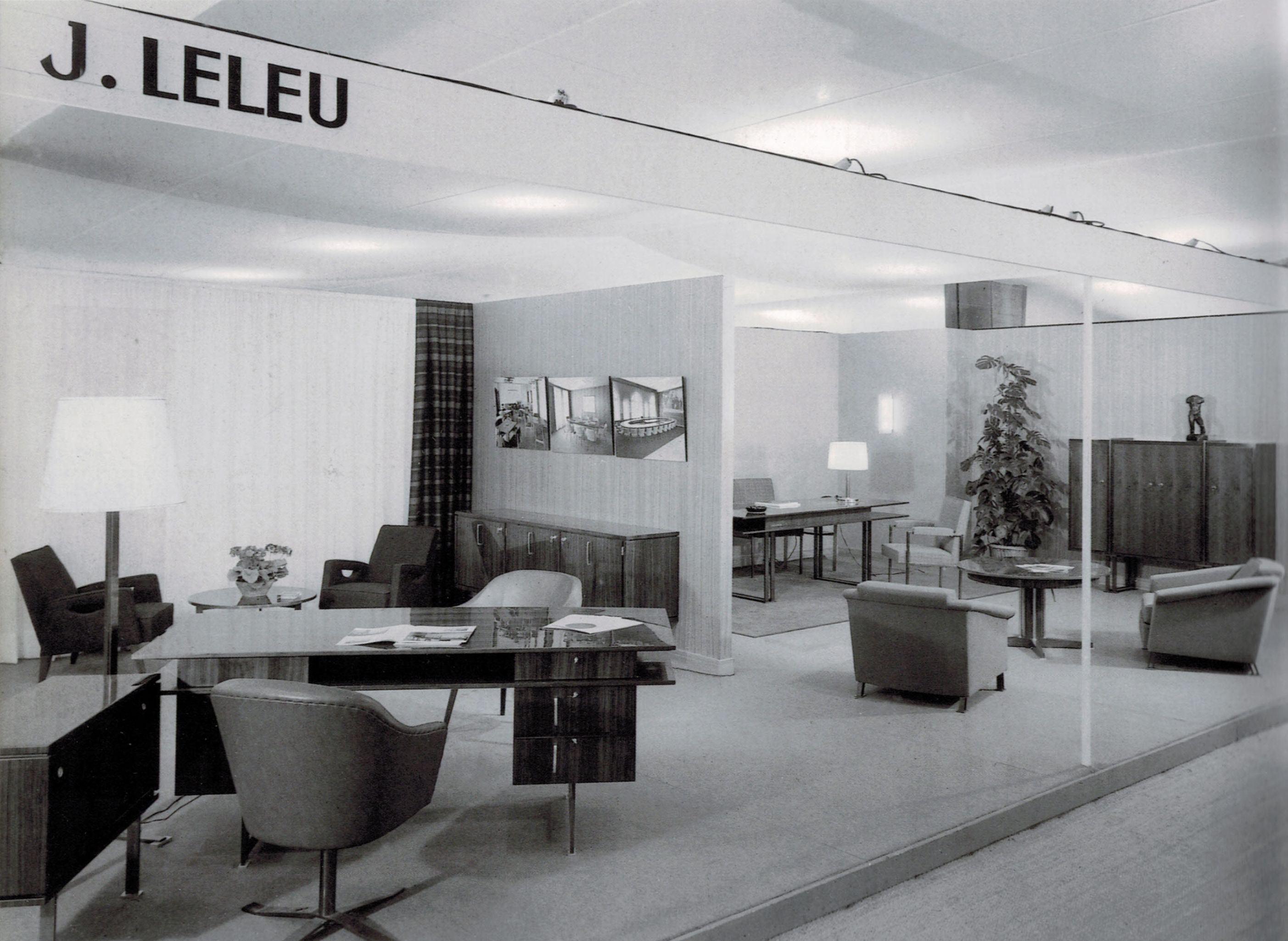 Mid-20th Century Maison Leleu, Mid-century Walnut Cabinet With Sliding Doors, France, C. 1965