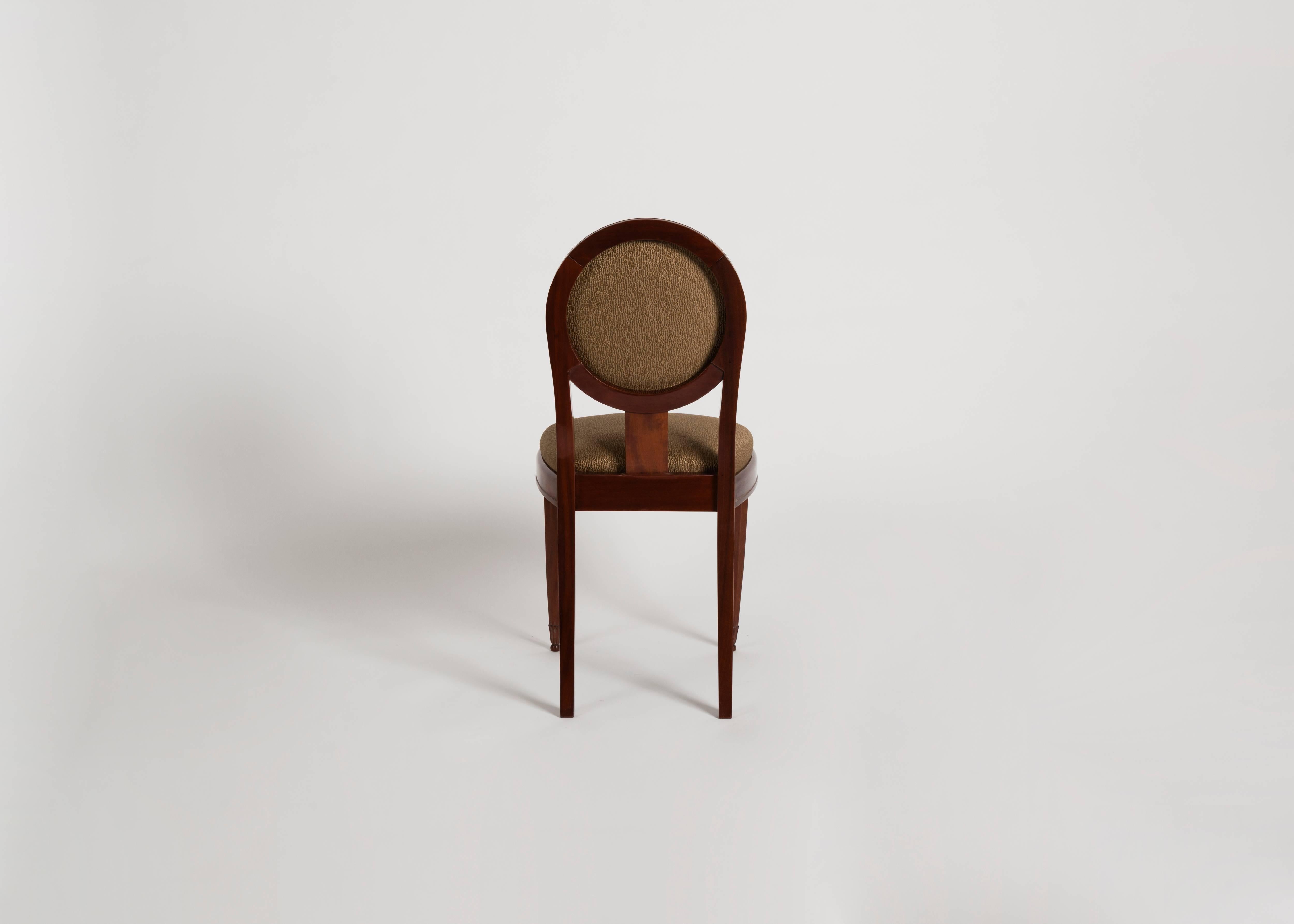 French Jules Leleu, Art Deco Side Chair, France, Mid-20th Century