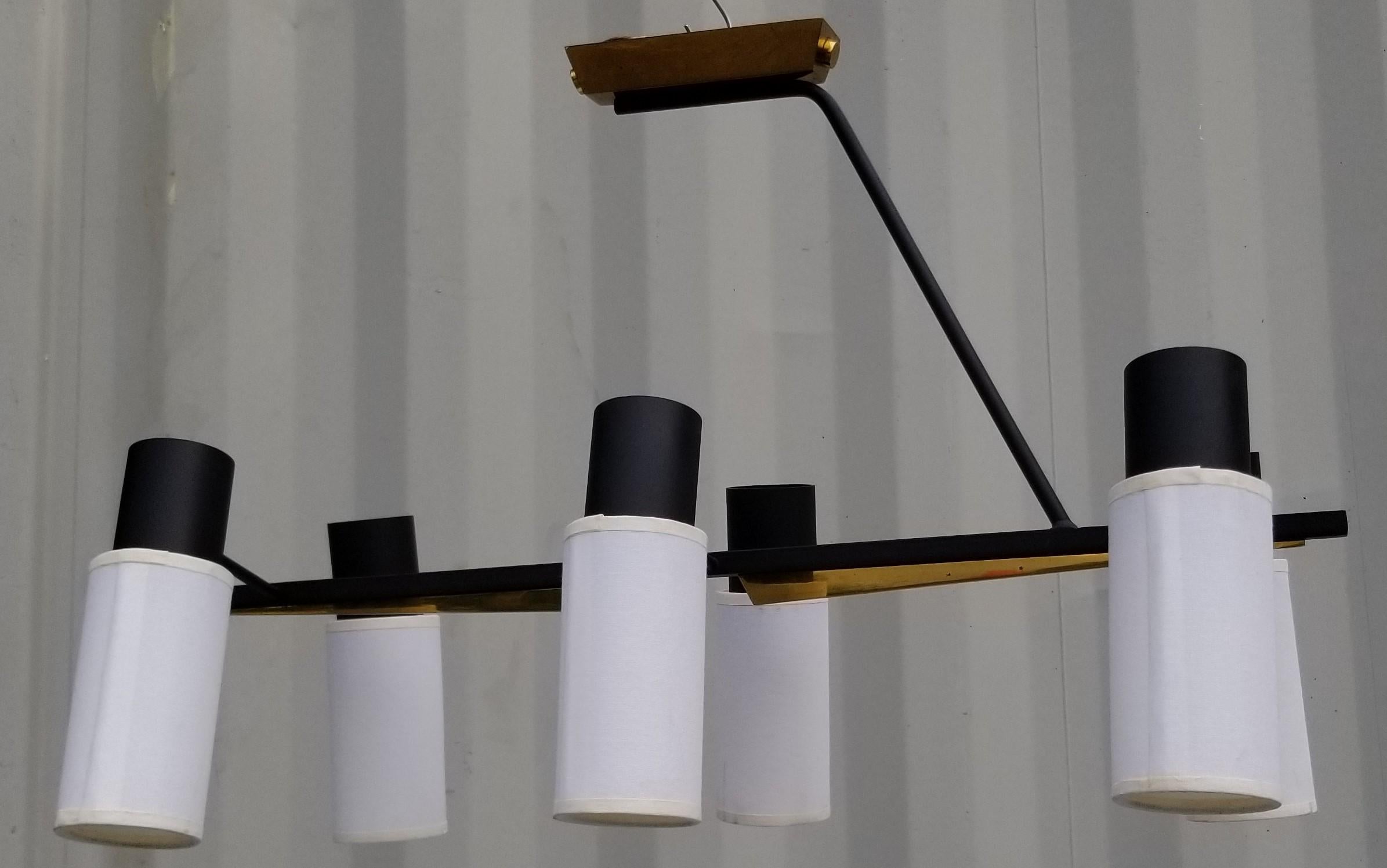 Lámpara de araña de 6 luces Maison Lunel mediados del siglo XX en venta
