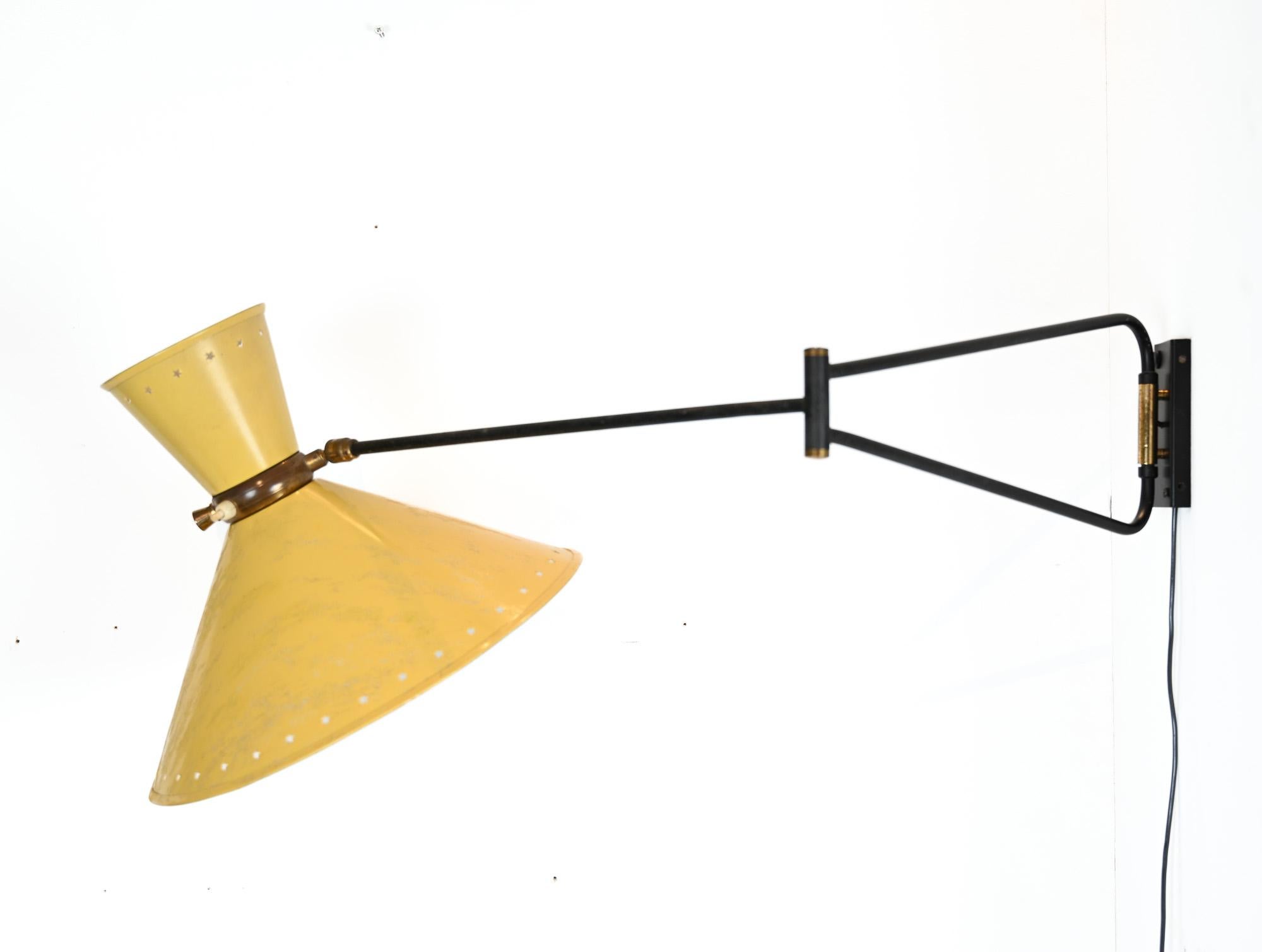 Lámpara de pared articulada Maison Lunel, Francia, años 50 en venta 7