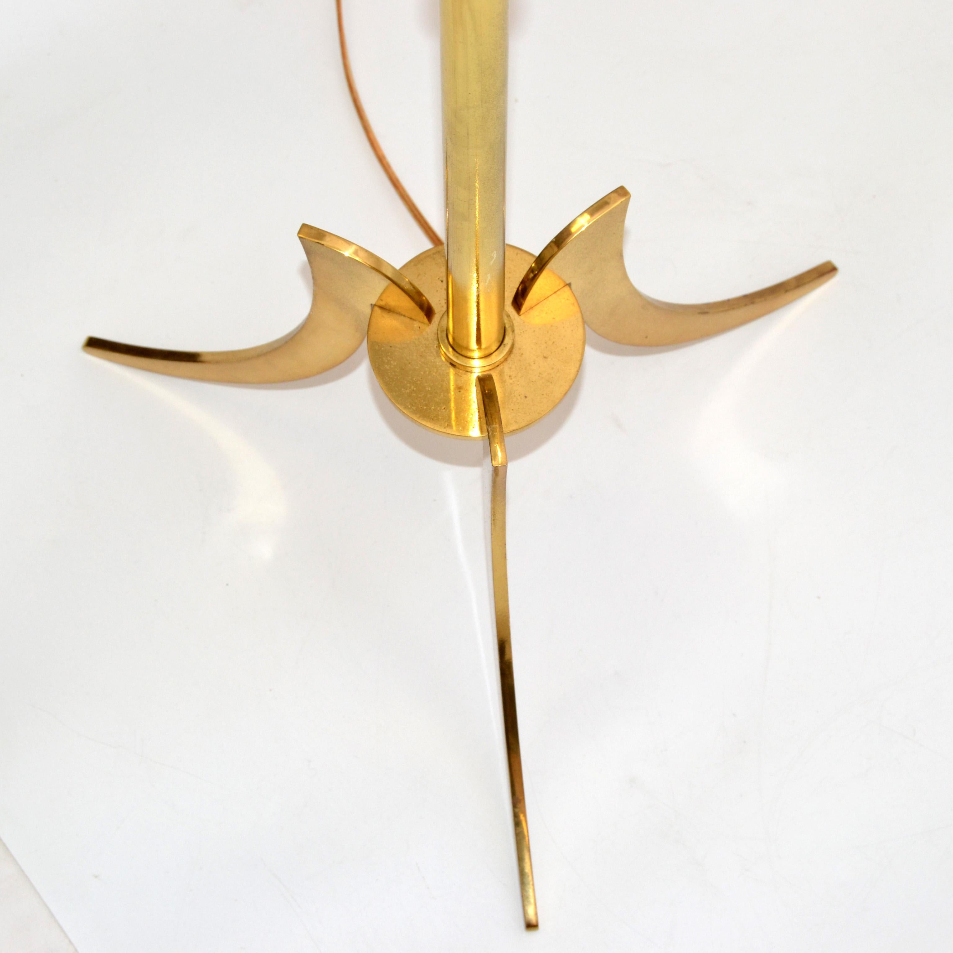 Maison Lunel Brass & Gun Metal Mid-Century Modern Floor Lamp France 1950s, Pair 6