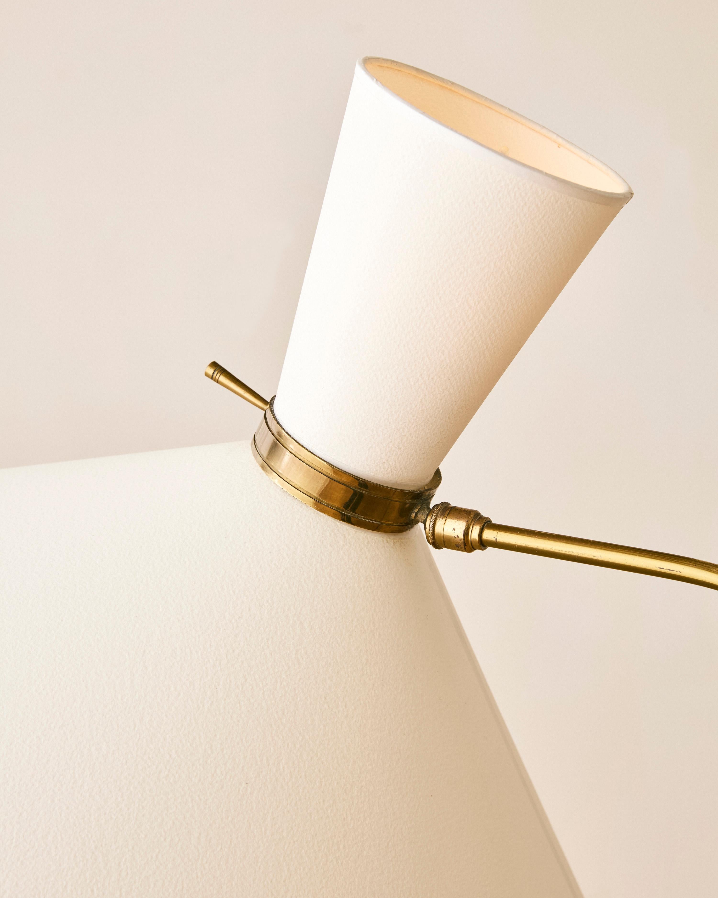 Maison Lunel Dual Conical Shade Floor Lamp For Sale 7