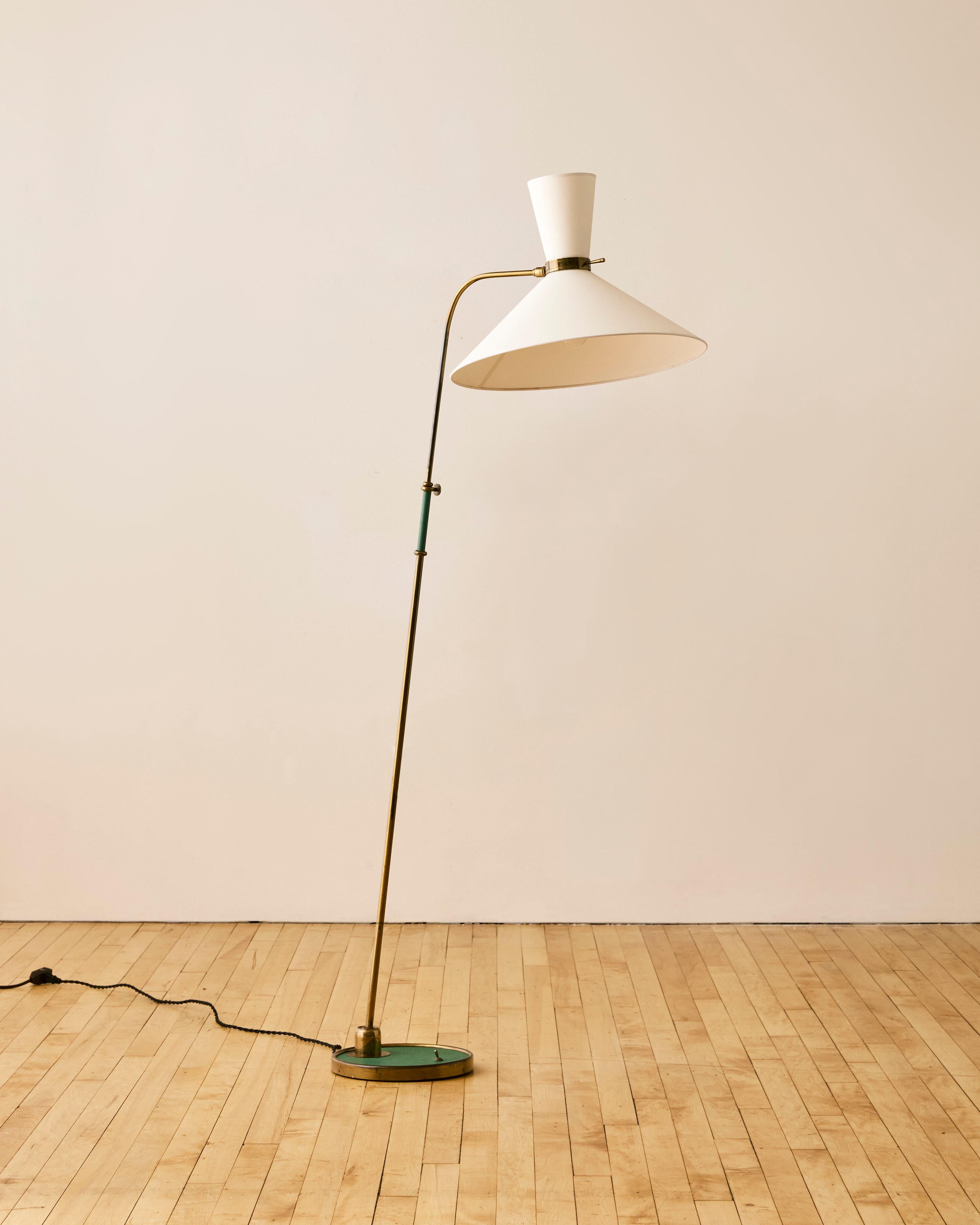 French Maison Lunel Dual Conical Shade Floor Lamp For Sale