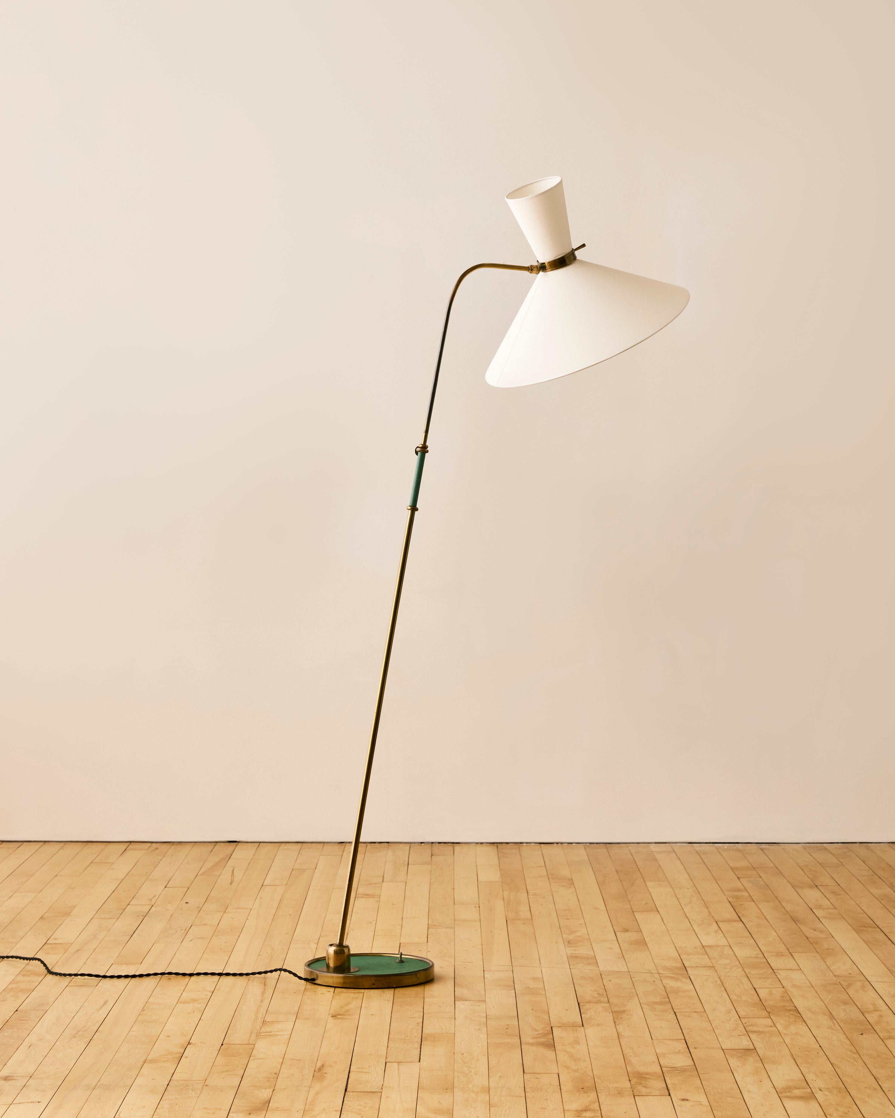 Mid-20th Century Maison Lunel Dual Conical Shade Floor Lamp For Sale