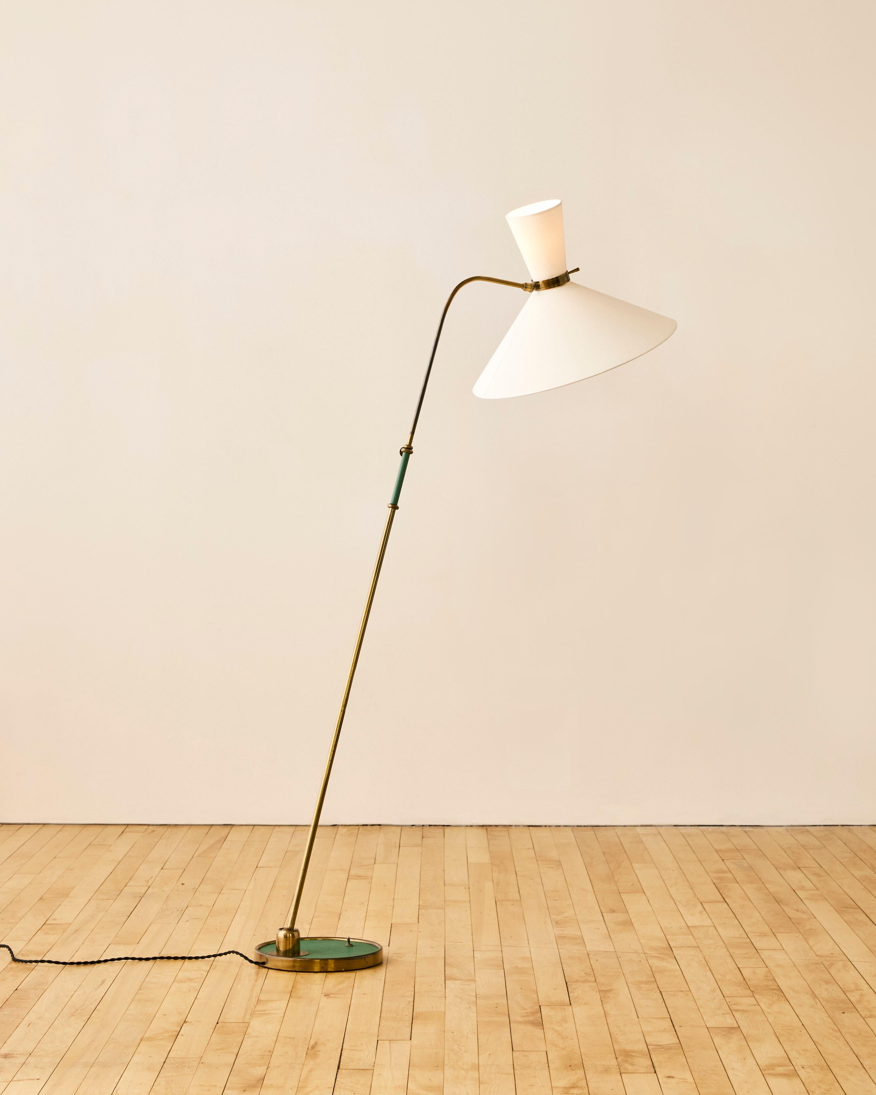 Brass Maison Lunel Dual Conical Shade Floor Lamp For Sale