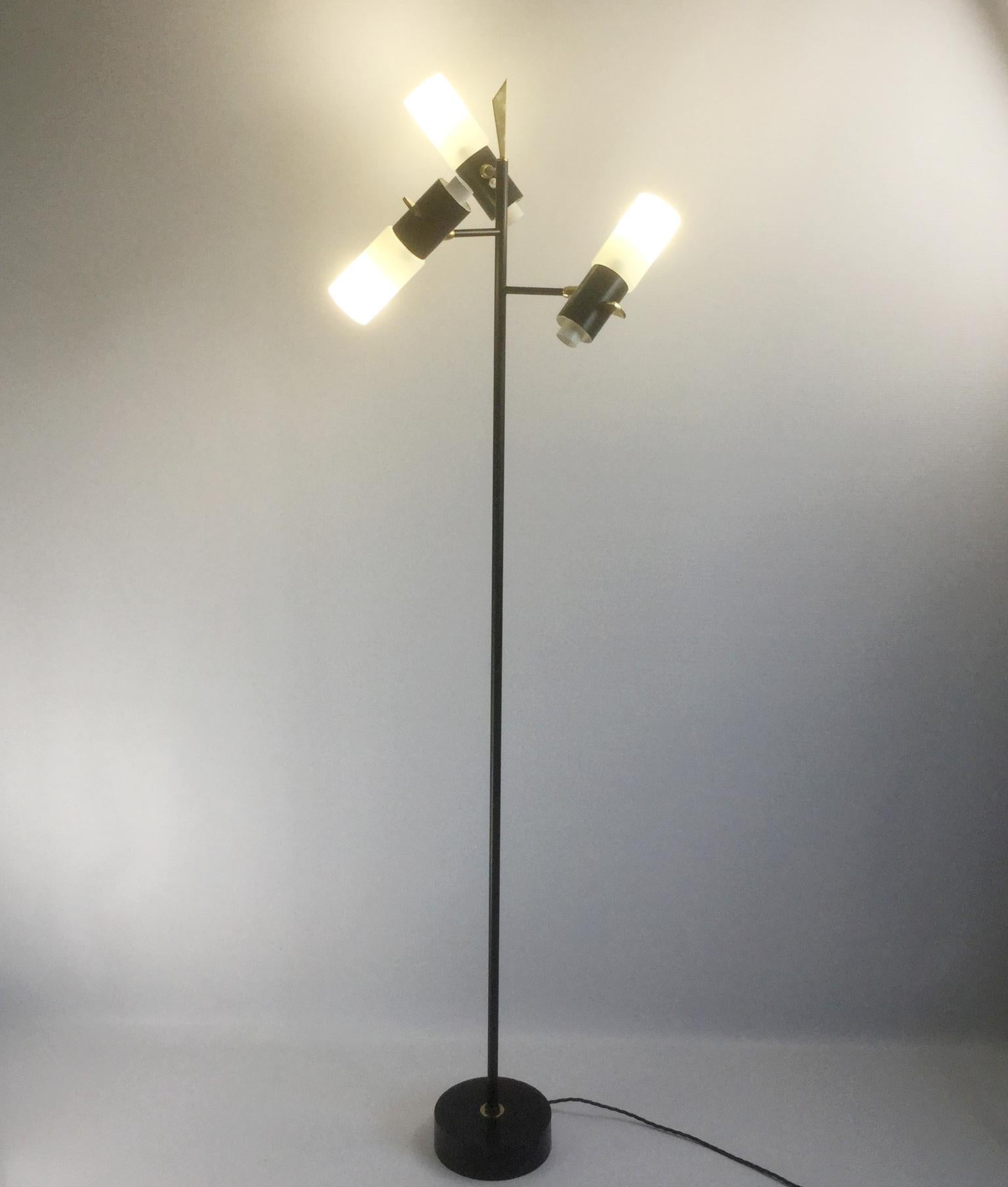 1950s Maison Lunel Floor Lamp Attributed to Jean Boris Lacroix, France In Good Condition For Sale In London, GB