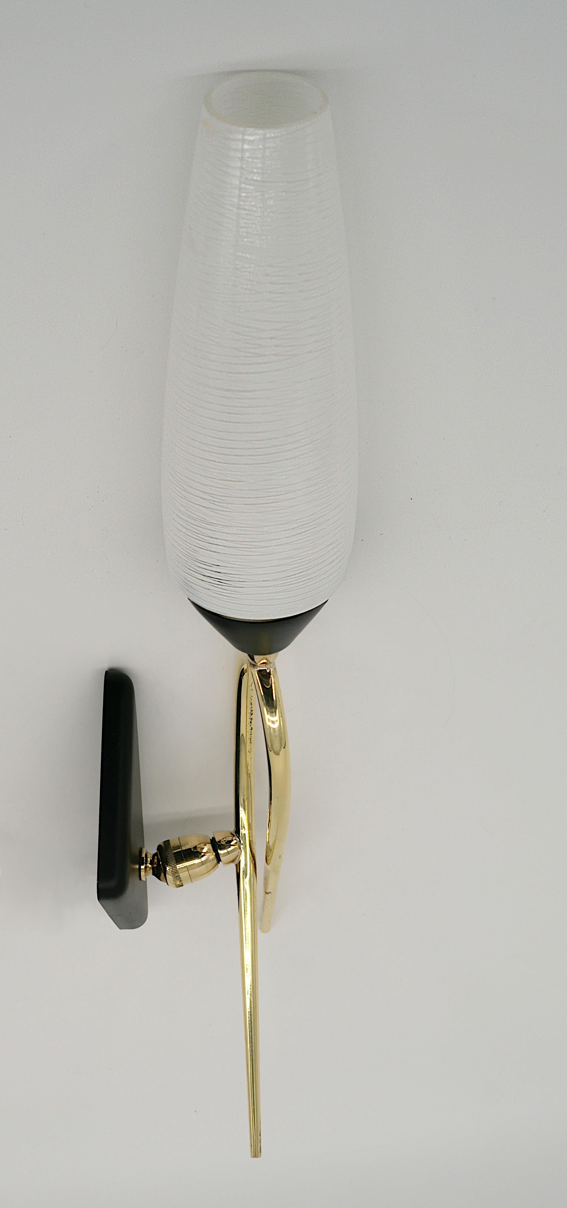 Maison Lunel French Midcentury Rotary Wall Light Pair, 1950s For Sale 4