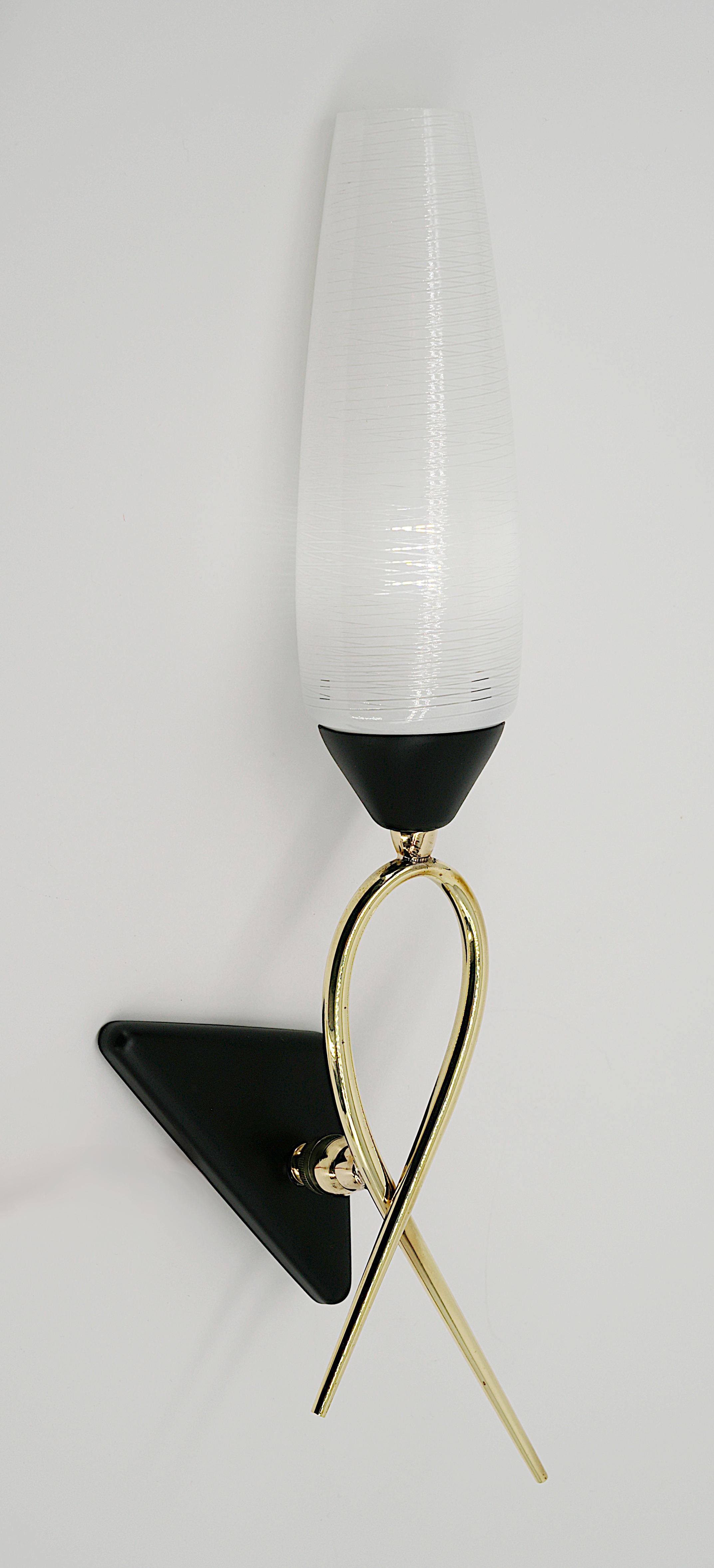 Mid-Century Modern Maison Lunel French Midcentury Rotary Wall Light Pair, 1950s For Sale