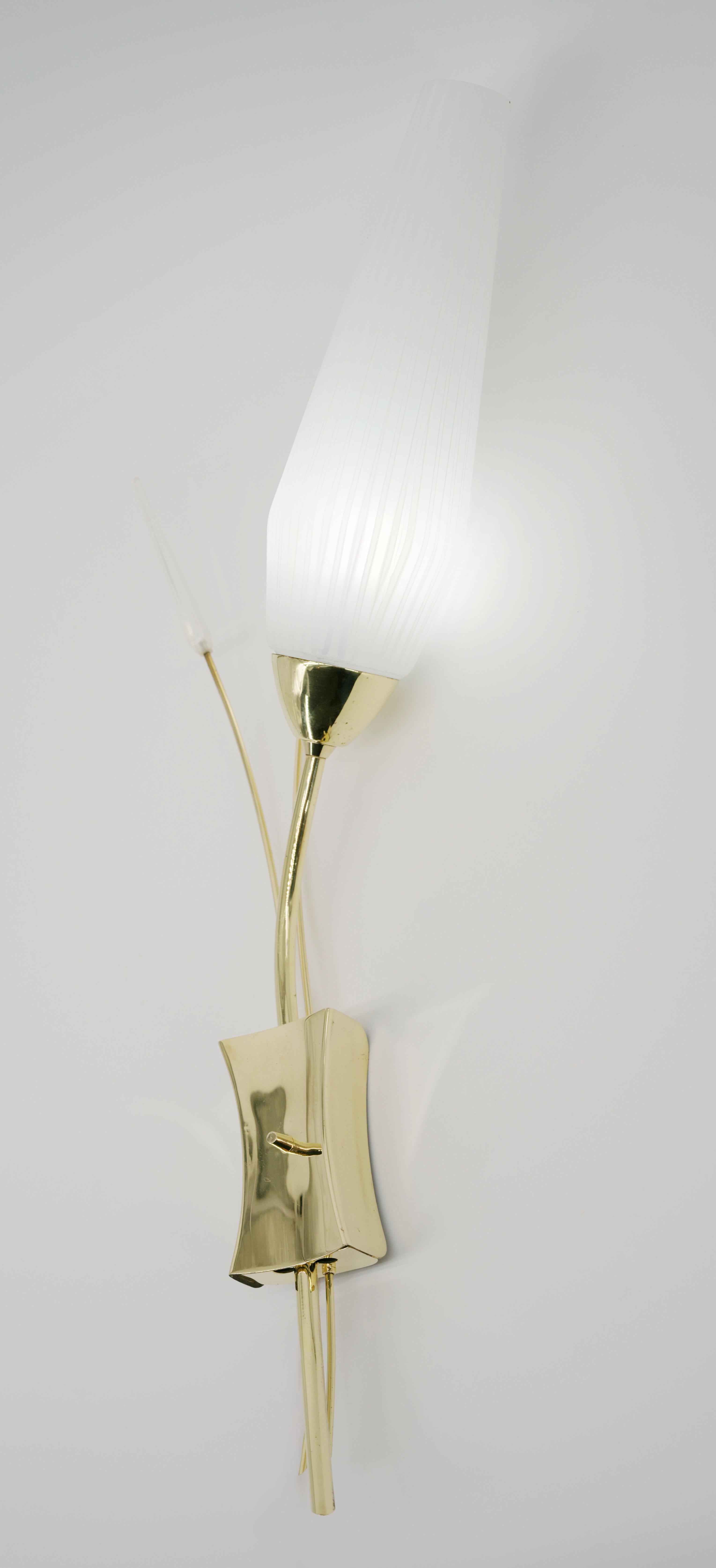 Mid-Century Modern Maison Lunel French Midcentury Wall Lights Pair, 1950s For Sale