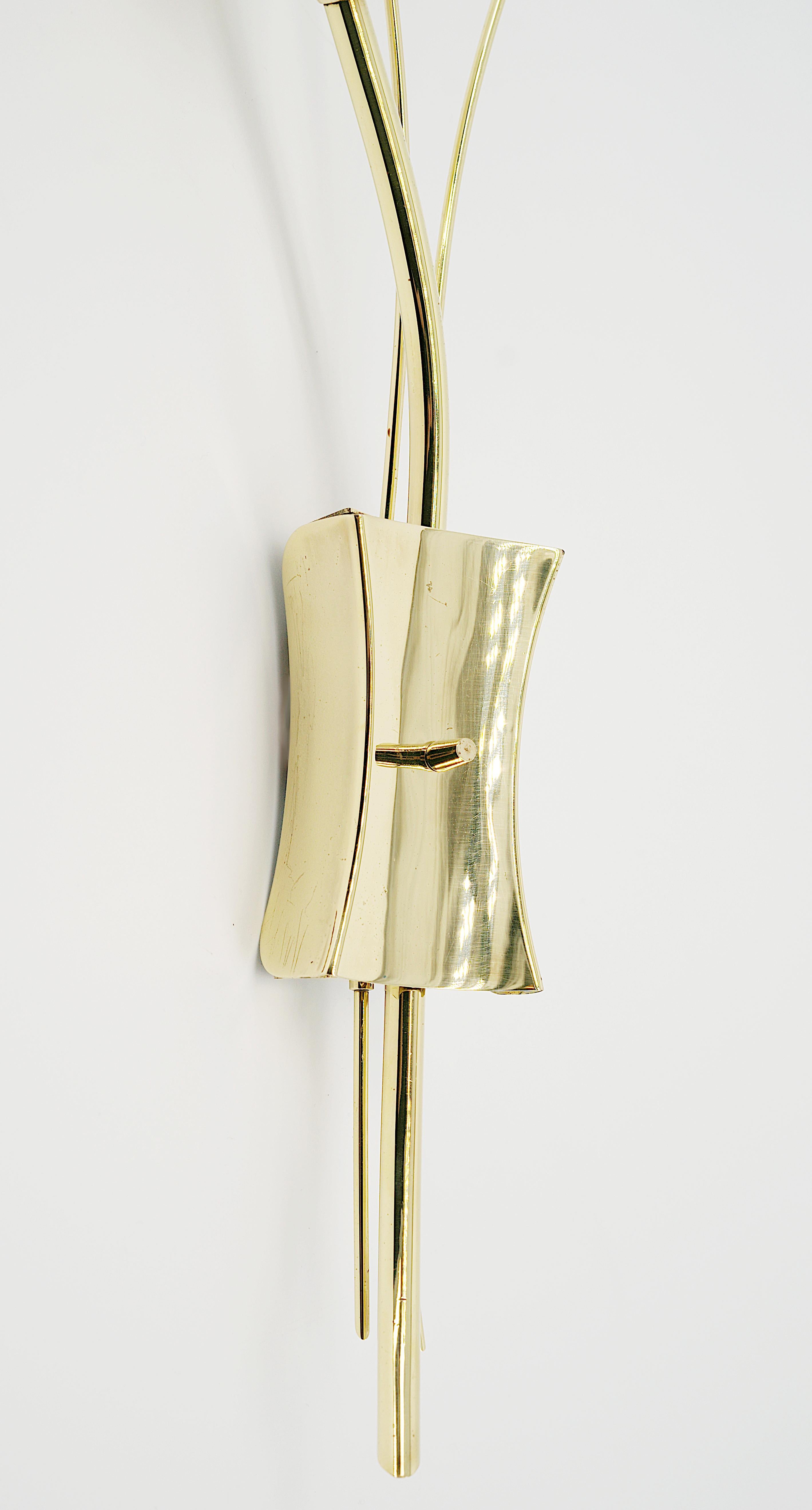 Maison Lunel French Midcentury Wall Lights Pair, 1950s For Sale 2