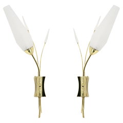 Pareja de apliques Maison Lunel franceses de mediados de siglo 1950