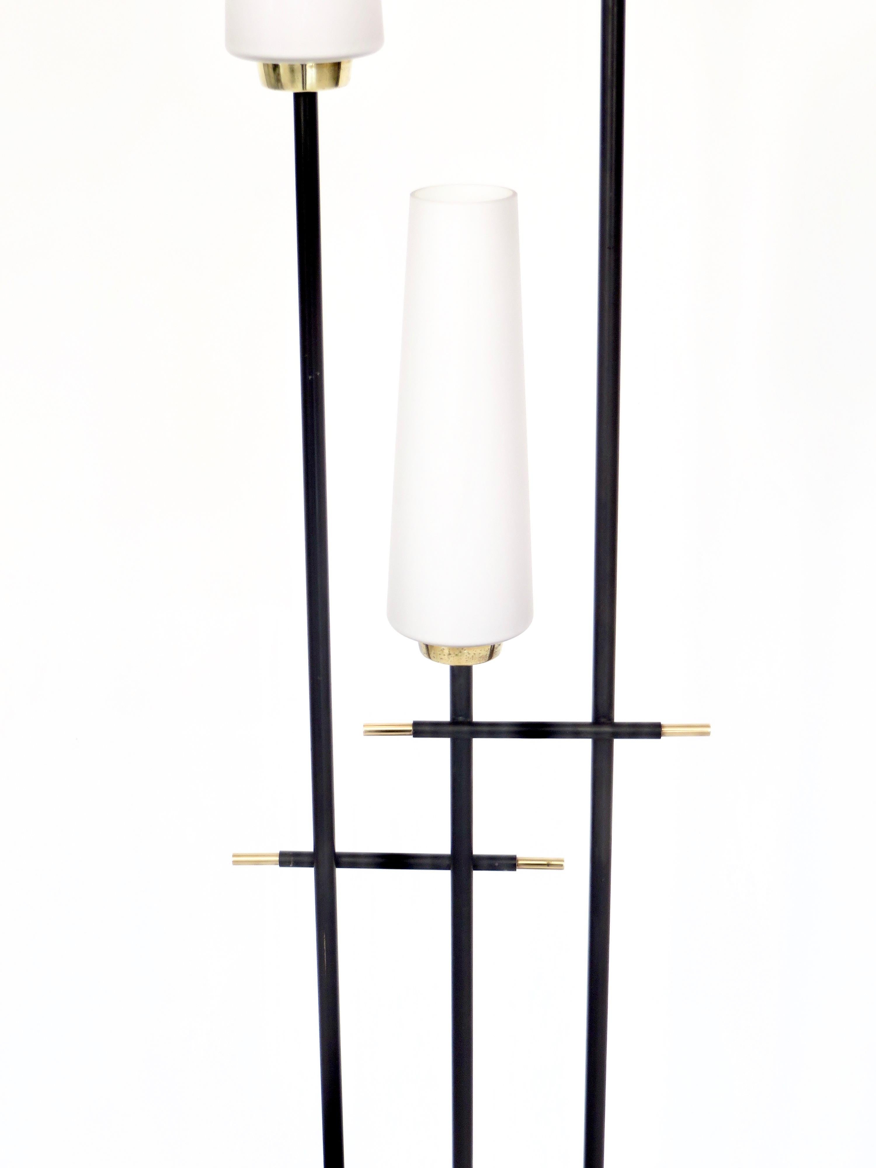 Maison Lunel French Three-Light Opaque Glass Floor Lamp  1