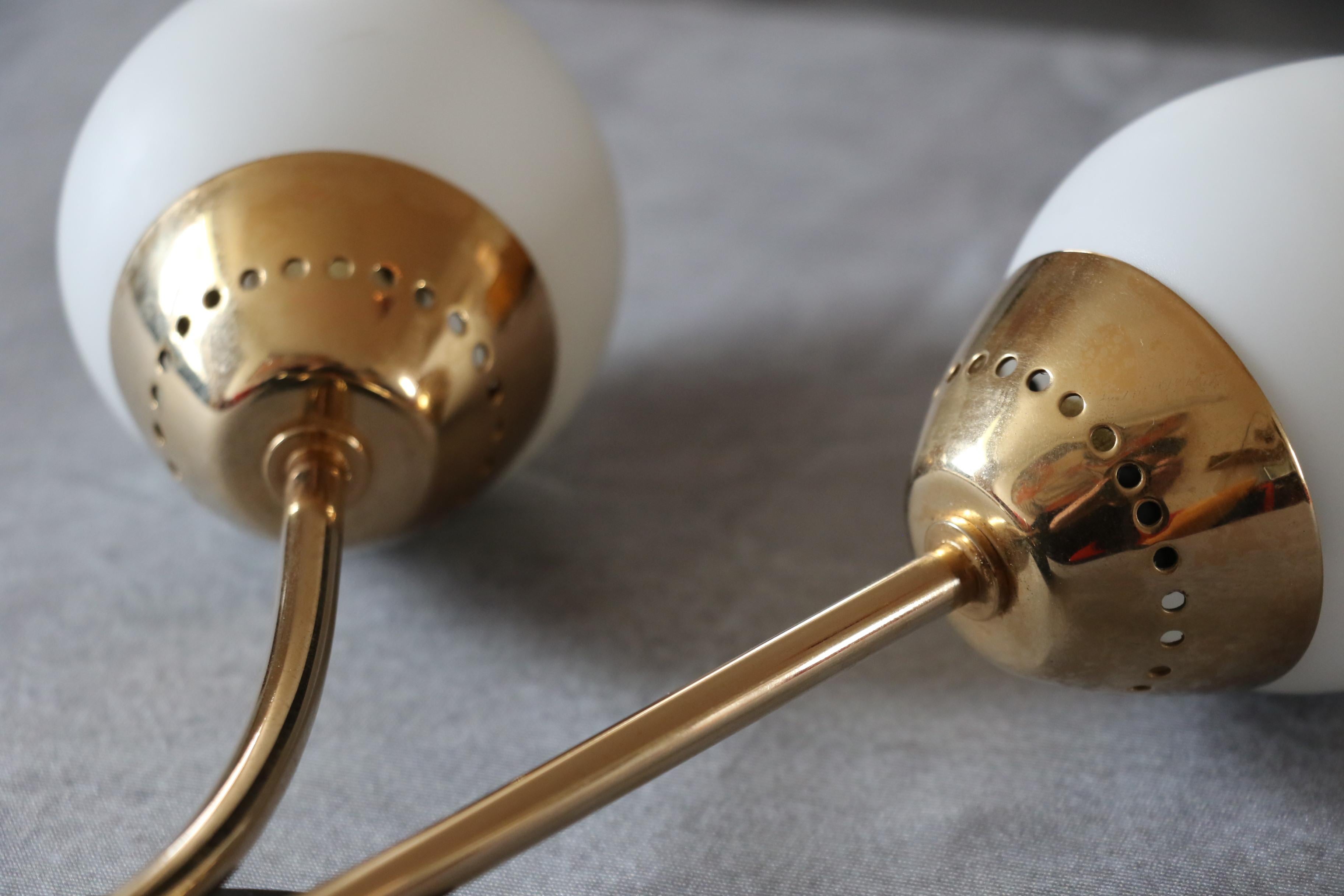 Maison Lunel - Mid-Century Modern Double Wall lights - 1950s France era Arlus In Good Condition For Sale In Camblanes et Meynac, FR