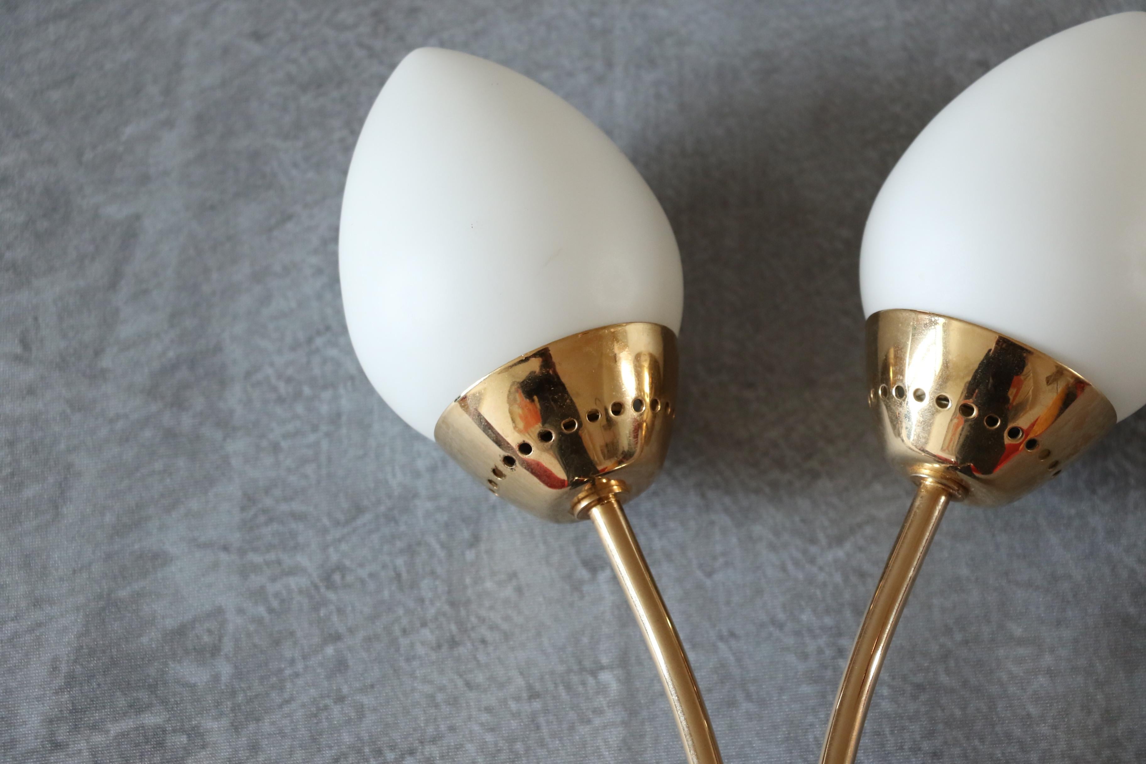 Maison Lunel - Mid-Century Modern Double Wall lights - 1950s France era Arlus For Sale 1