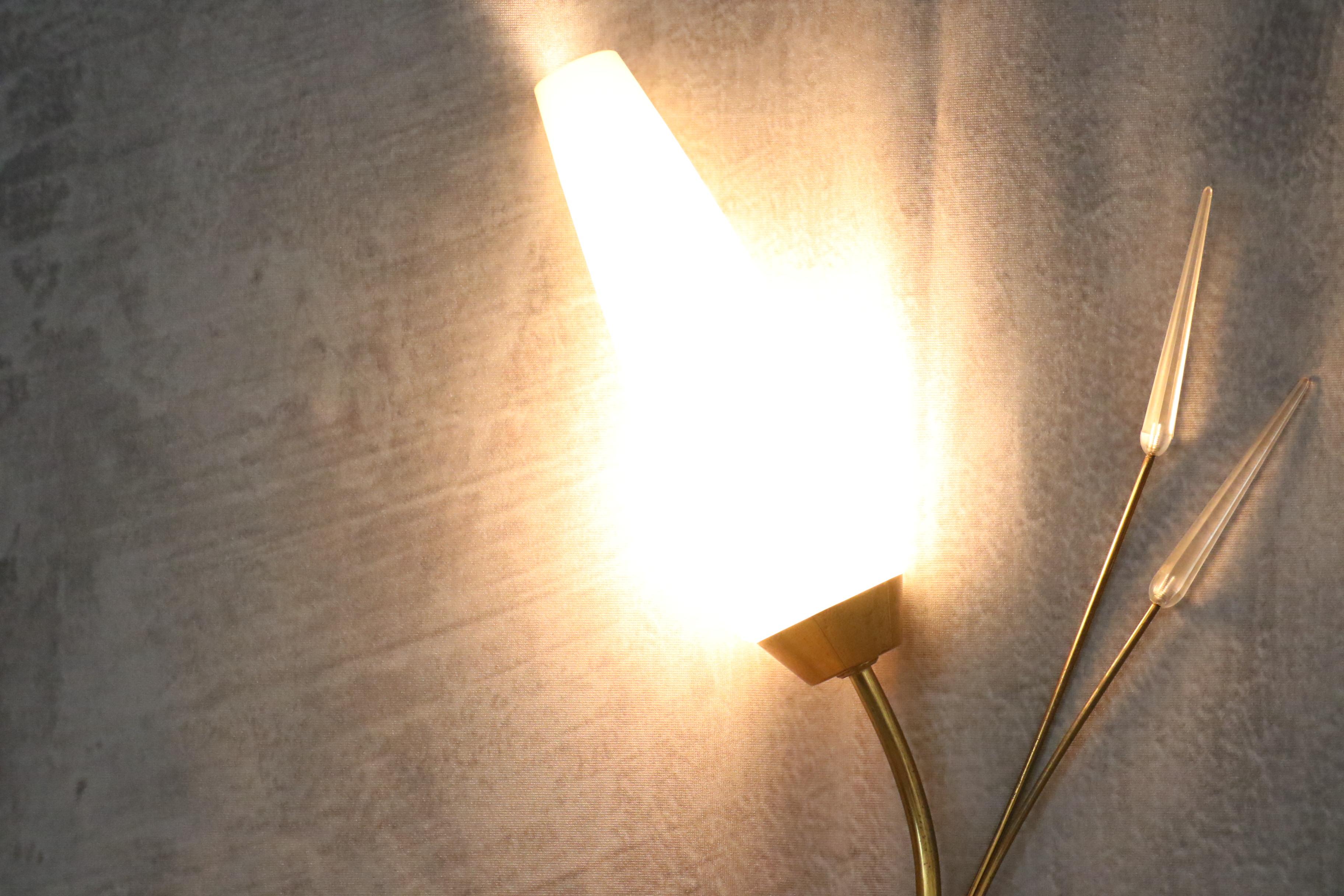 Maison Lunel - Pair of Mid-Century Modern Brass Wall lights - 1950s France For Sale 8