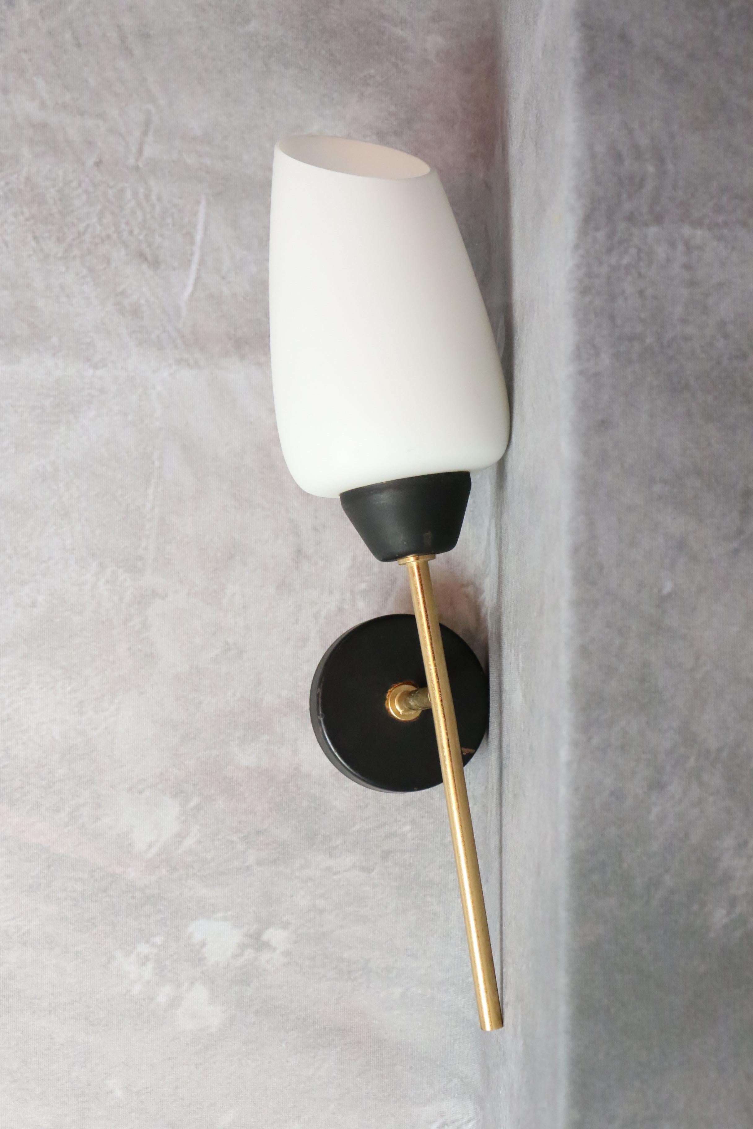 Metal Maison Lunel - Pair of Mid-Century Modern Wall lights - 1950s France For Sale