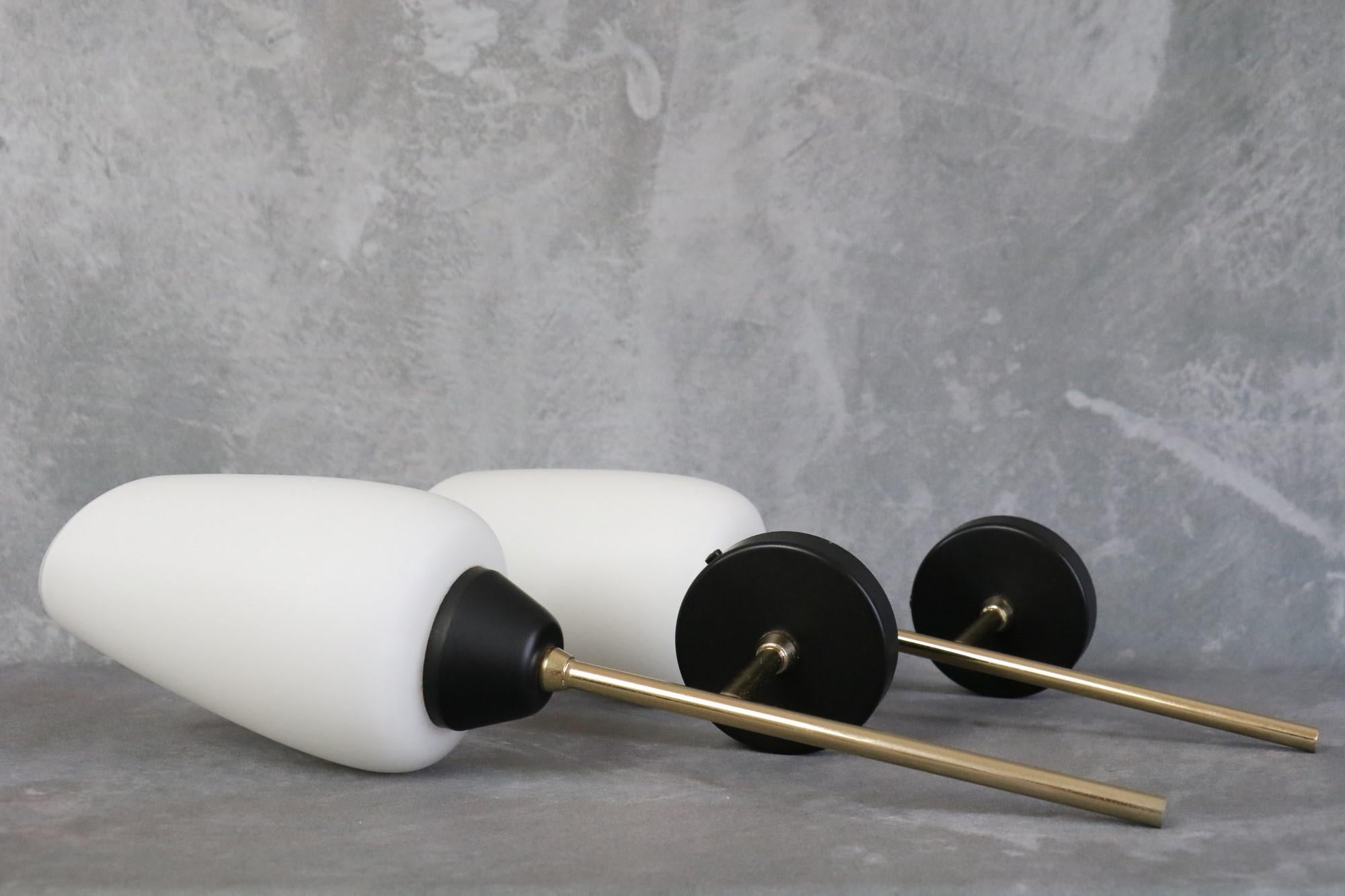 Maison Lunel, Pair of Mid-Century Modern Wall Lights, 1950s, France 1