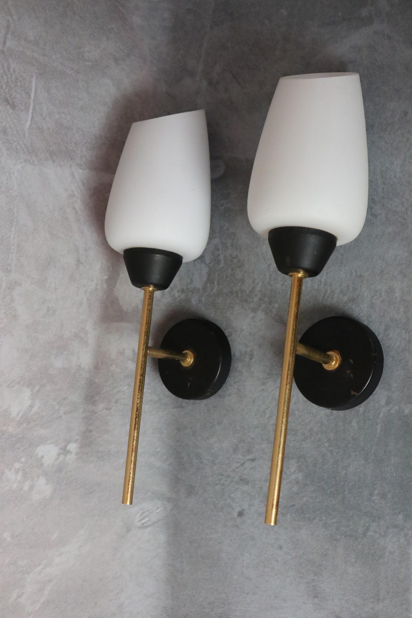 Maison Lunel - Pair of Mid-Century Modern Wall lights - 1950s France 3