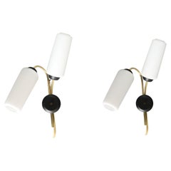 Maison Lunel, Pair of Mid-Century Modern Wall Lights, 1950s France