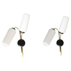 Retro Maison Lunel, Pair of Mid-Century Modern Wall Lights, 1950s France