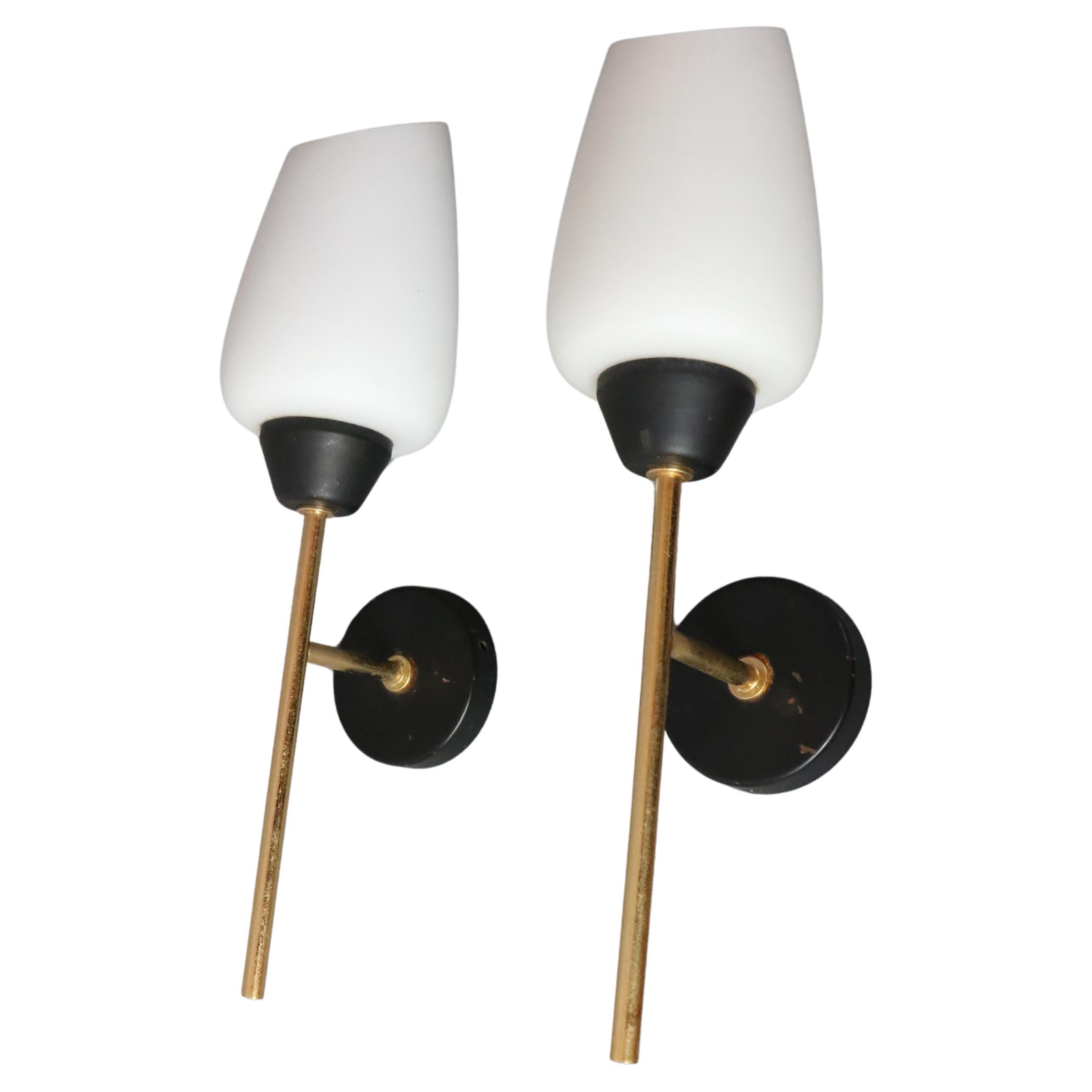 Maison Lunel - Pair of Mid-Century Modern Wall lights - 1950s France For Sale